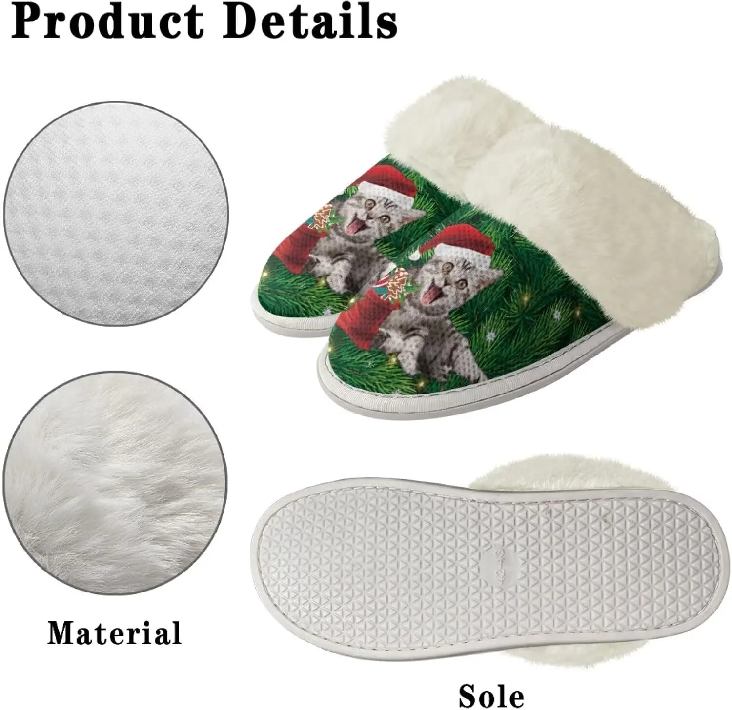 Binienty House Shoes for Women Winter Warm Fuzzy Slippers Indoor Washable