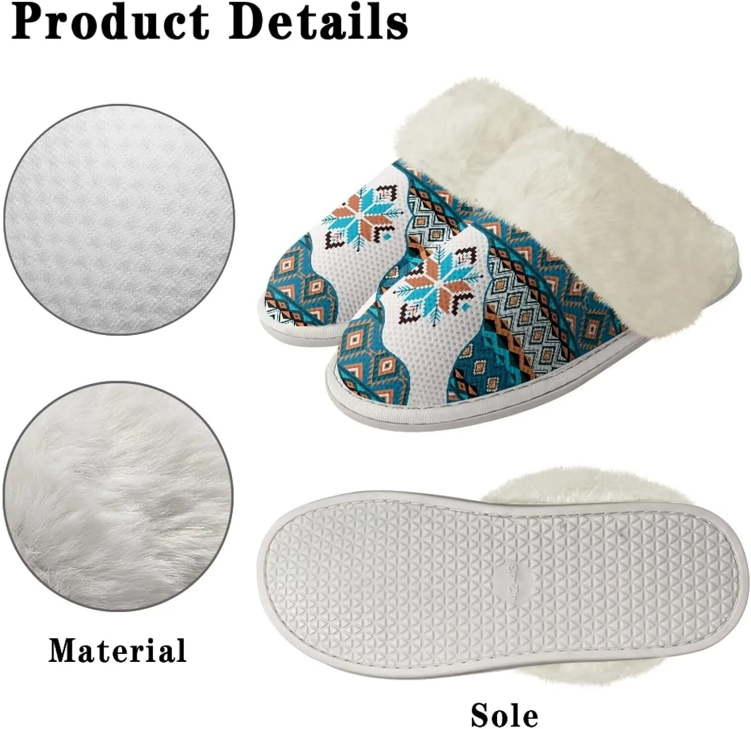 Binienty Slippers for Women Indoor Warm Comfy Slip On Fluffy Bedroom House Slippers Anti-Skid