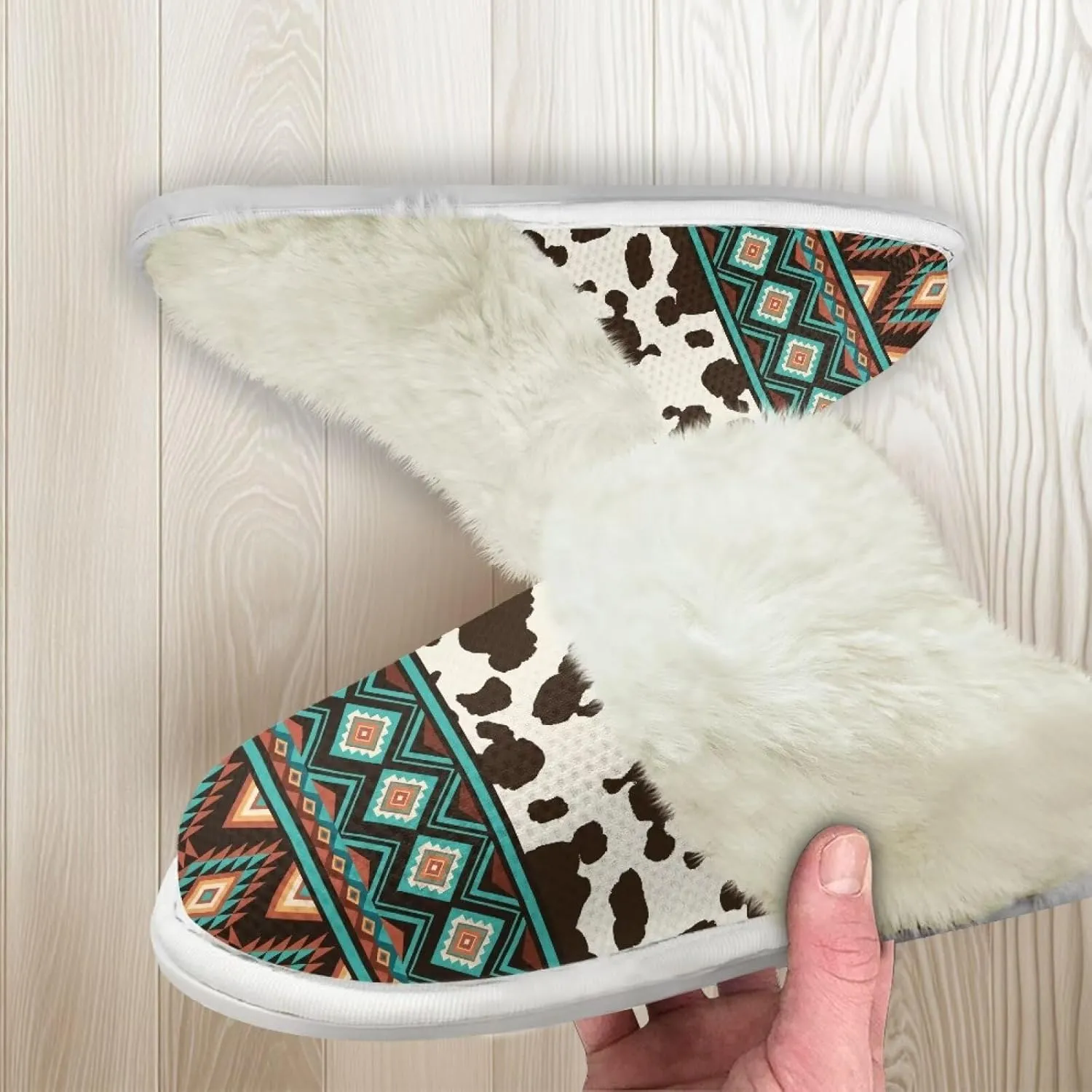 Binienty Slippers for Women Indoor Warm Comfy Slip On Fluffy Bedroom House Slippers Anti-Skid