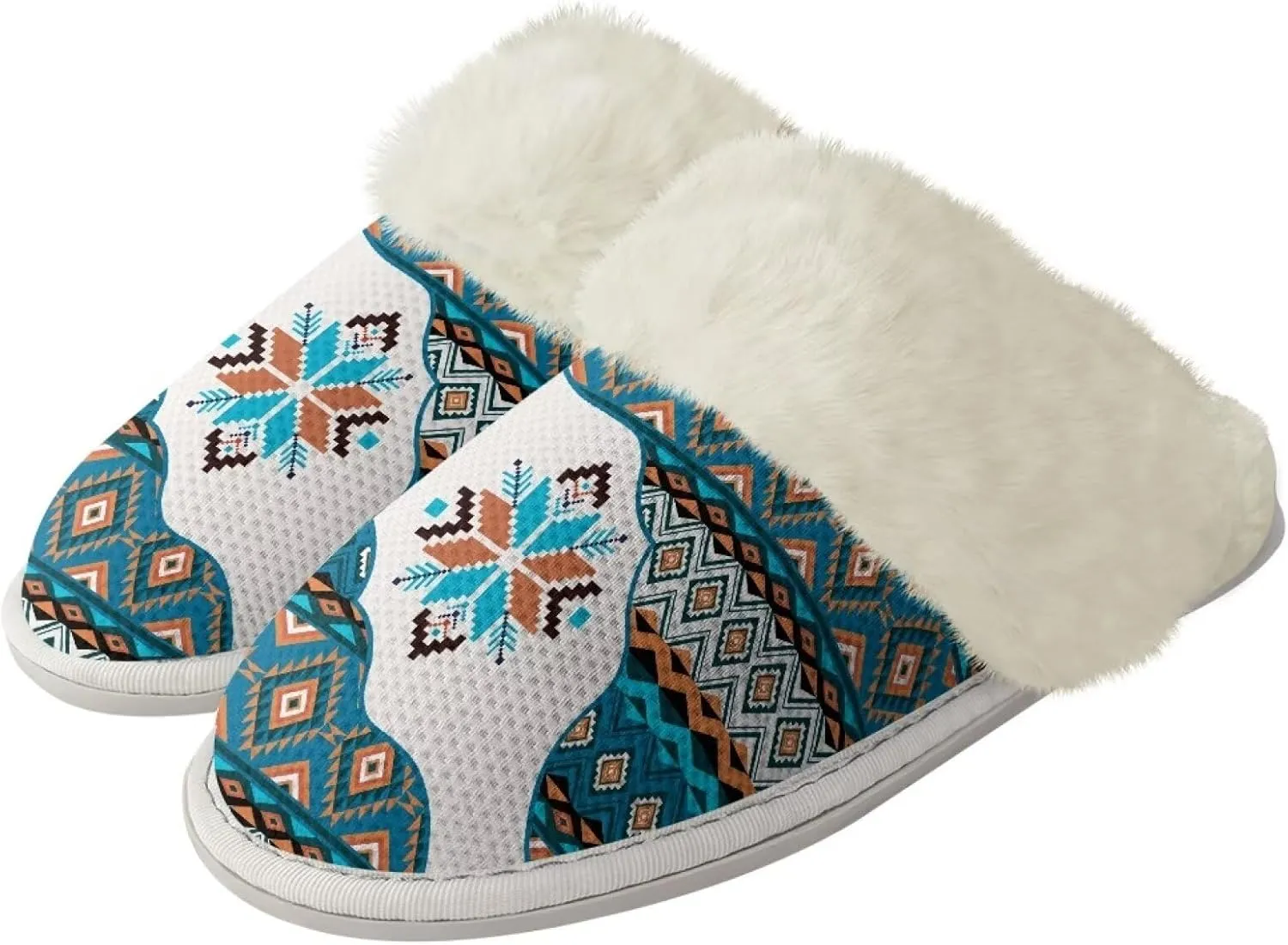Binienty Slippers for Women Indoor Warm Comfy Slip On Fluffy Bedroom House Slippers Anti-Skid