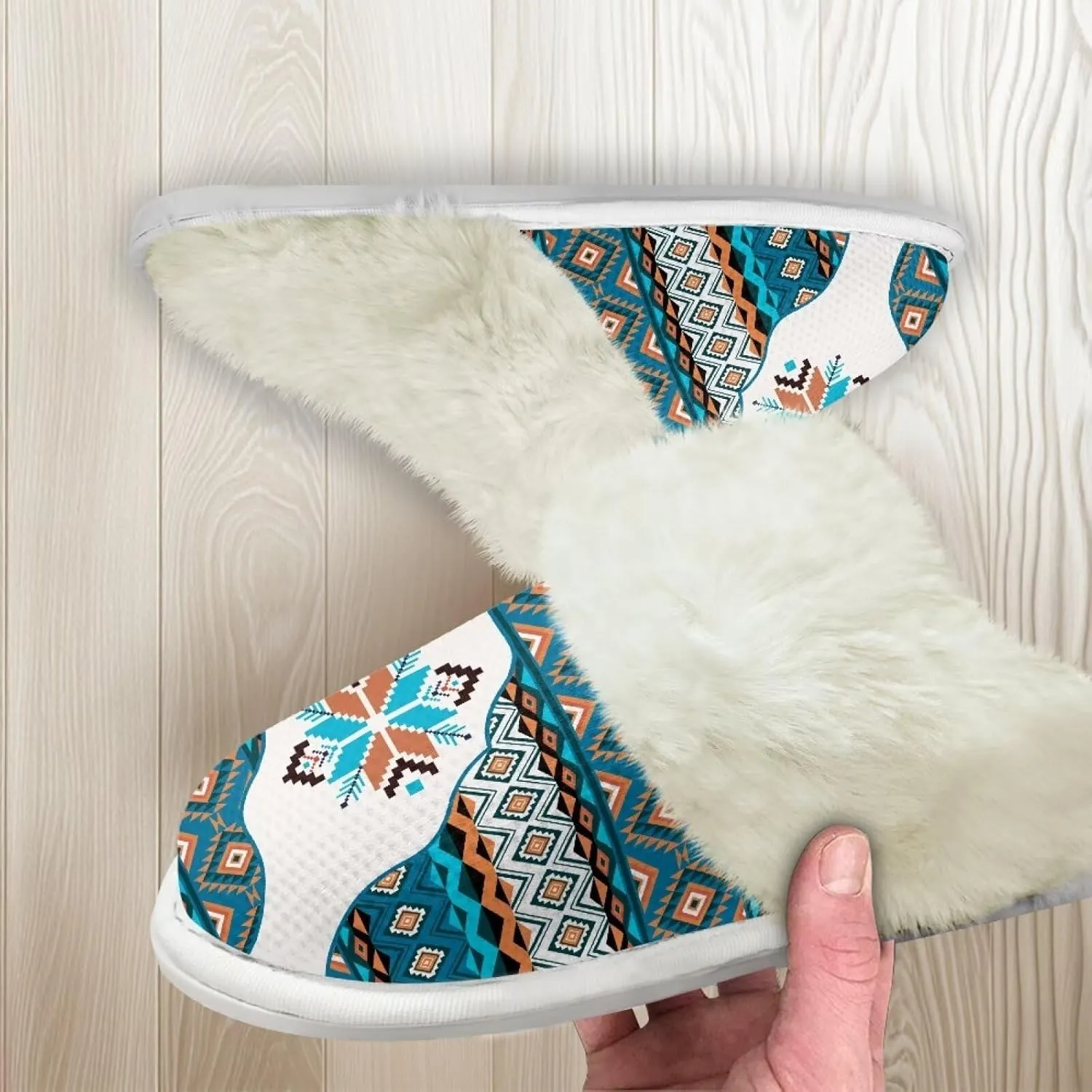 Binienty Slippers for Women Indoor Warm Comfy Slip On Fluffy Bedroom House Slippers Anti-Skid