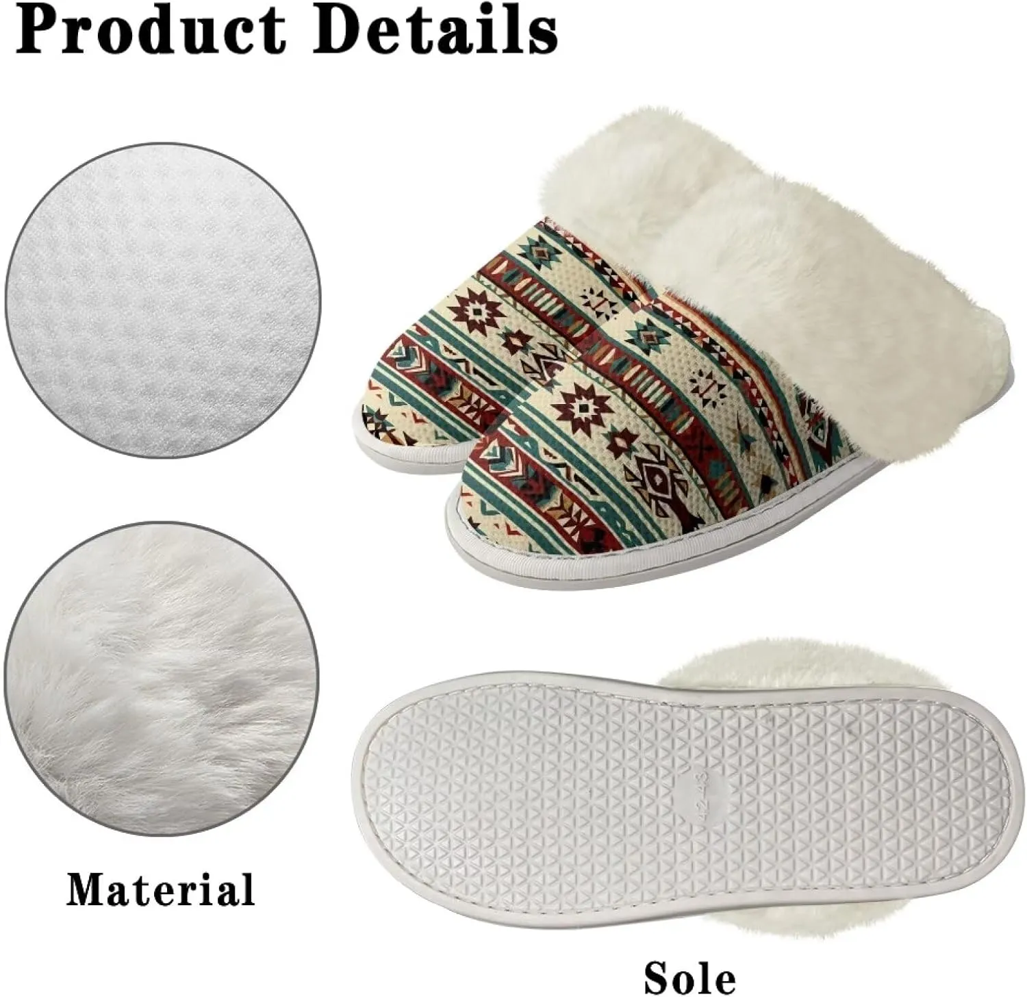 Binienty Slippers for Women Indoor Warm Comfy Slip On Fluffy Bedroom House Slippers Anti-Skid