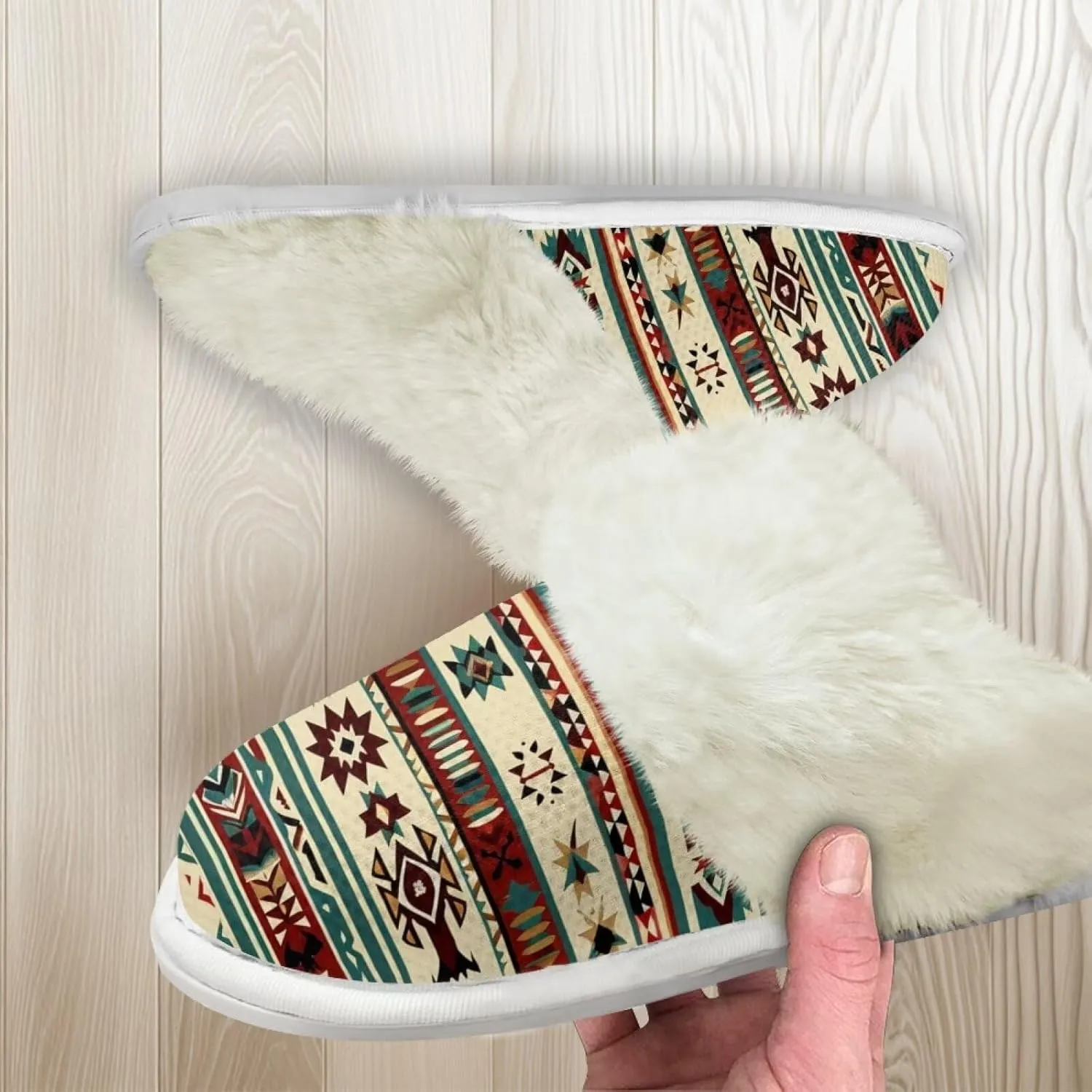 Binienty Slippers for Women Indoor Warm Comfy Slip On Fluffy Bedroom House Slippers Anti-Skid