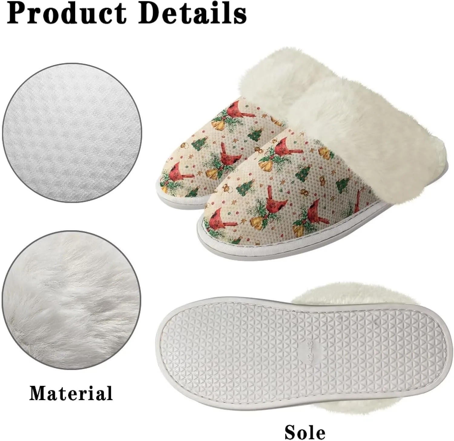 Binienty Womans Slippers Mens Fuzzy House Slippers Memory Foam Winter Indoor Bedroom Shoes