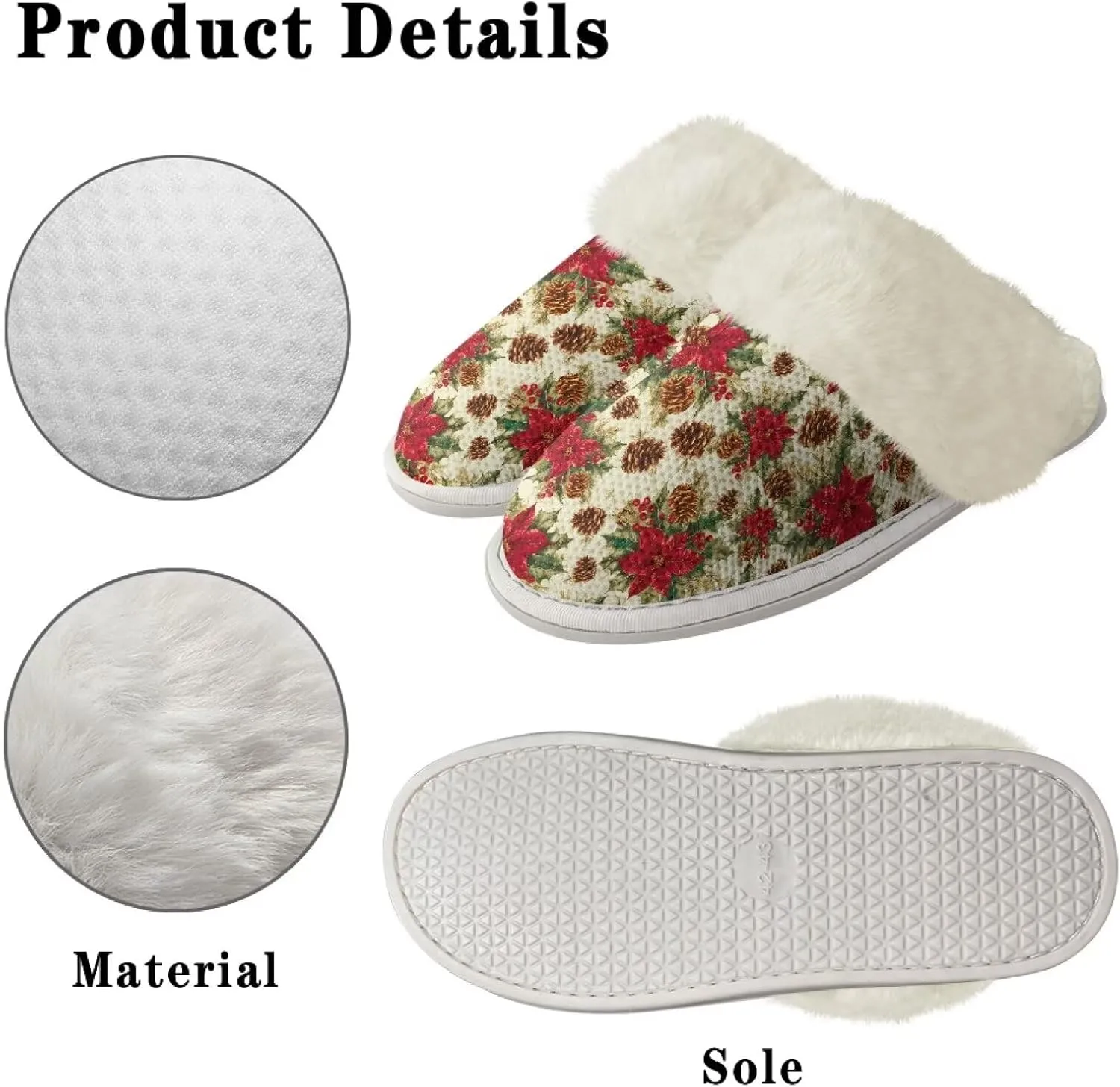 Binienty Womans Slippers Mens Fuzzy House Slippers Memory Foam Winter Indoor Bedroom Shoes