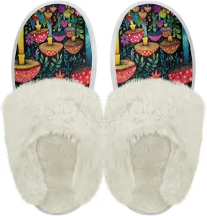 Binienty Womans Slippers Mens Fuzzy House Slippers Memory Foam Winter Indoor Bedroom Shoes