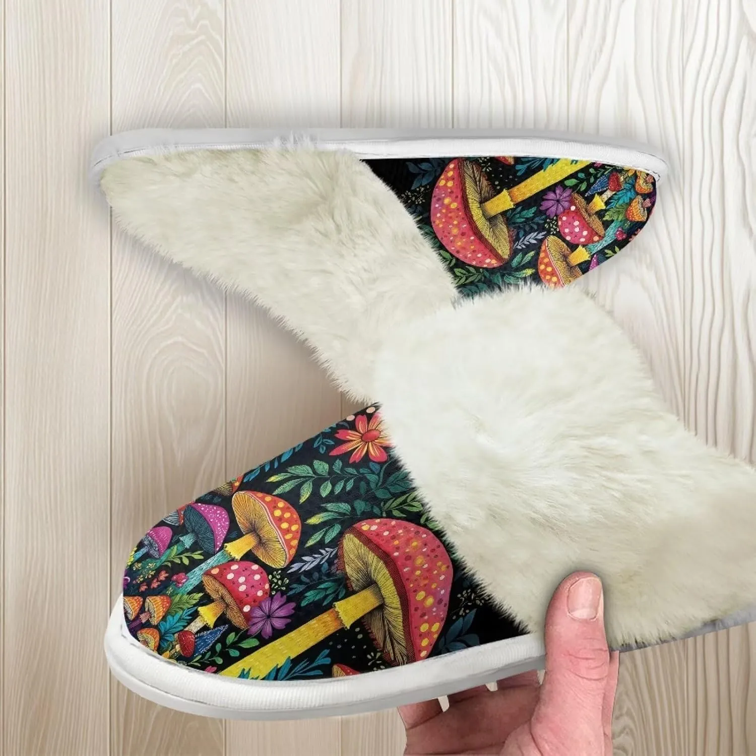 Binienty Womans Slippers Mens Fuzzy House Slippers Memory Foam Winter Indoor Bedroom Shoes