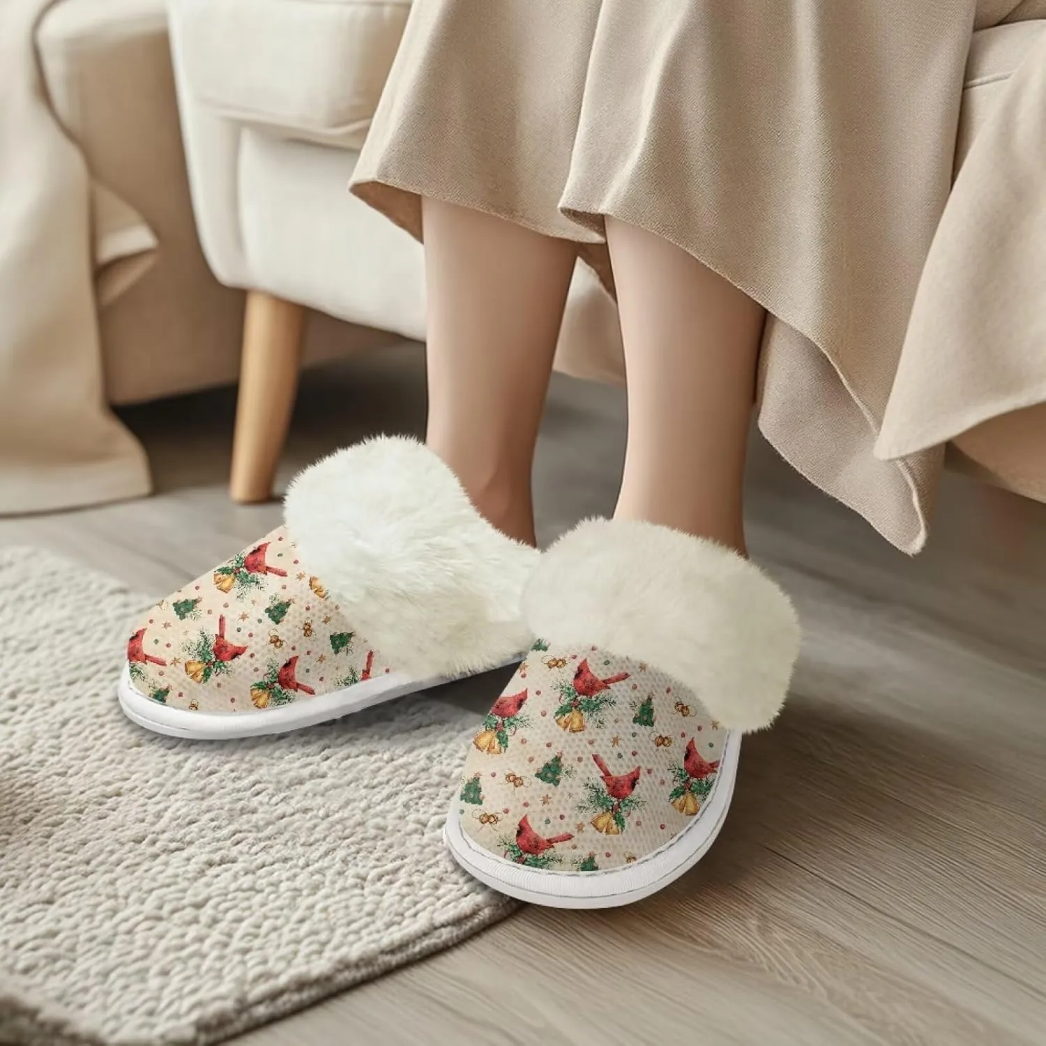 Binienty Womans Slippers Mens Fuzzy House Slippers Memory Foam Winter Indoor Bedroom Shoes