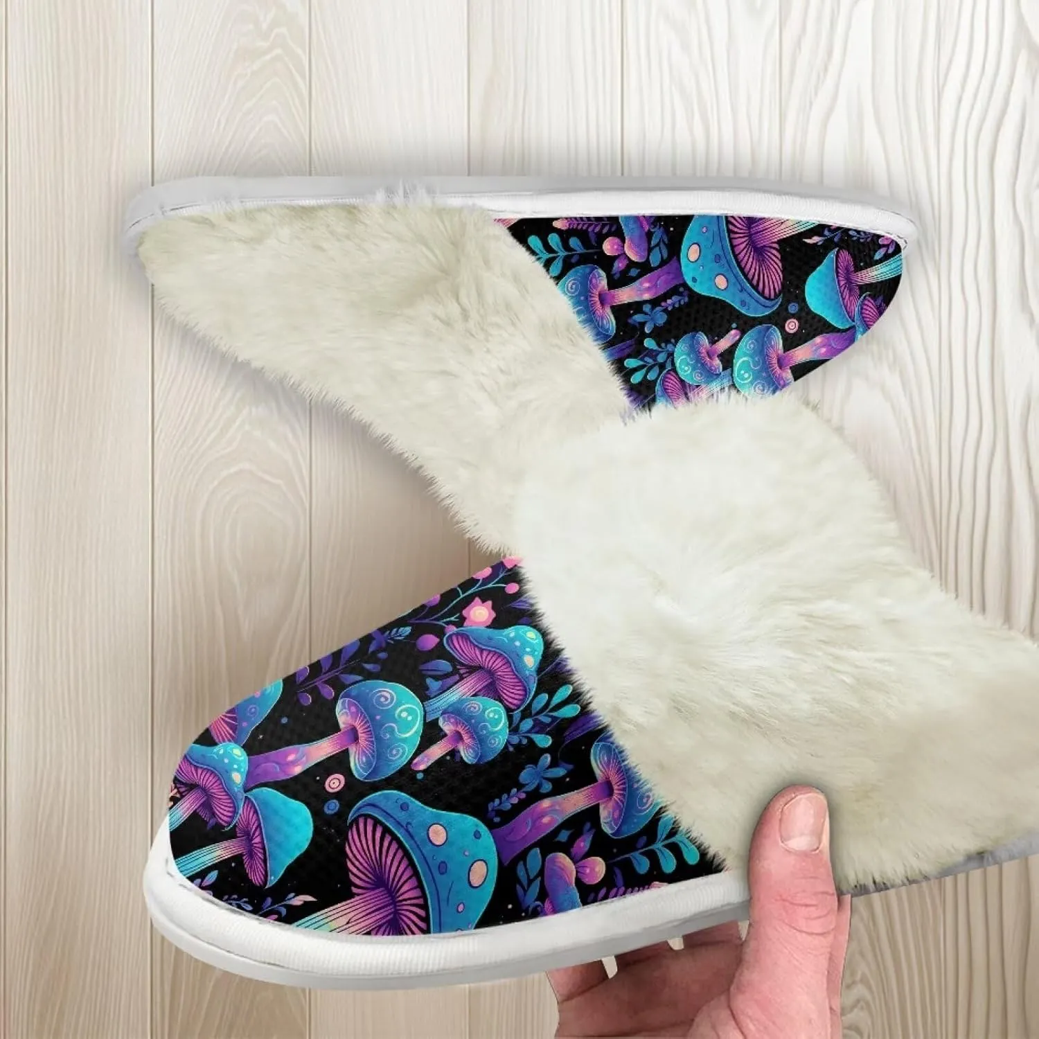 Binienty Womans Slippers Mens Fuzzy House Slippers Memory Foam Winter Indoor Bedroom Shoes