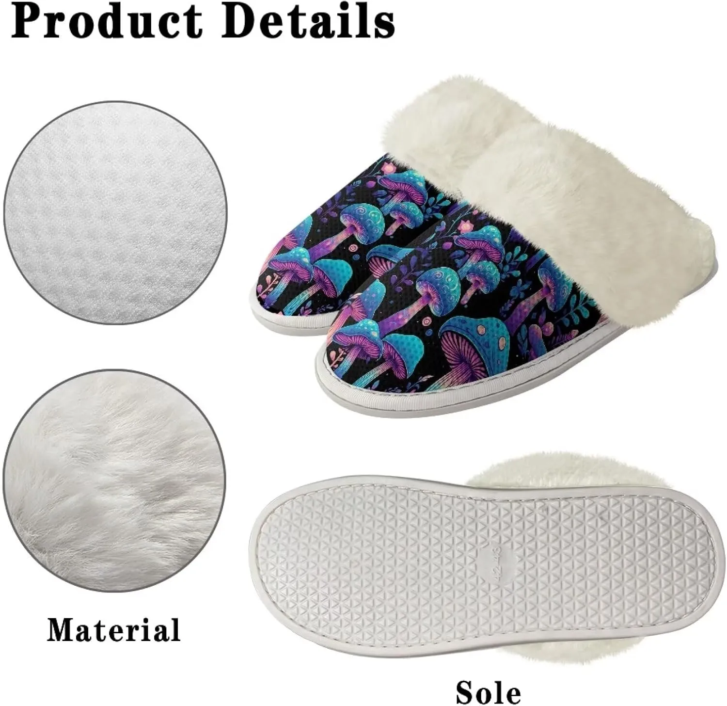 Binienty Womans Slippers Mens Fuzzy House Slippers Memory Foam Winter Indoor Bedroom Shoes