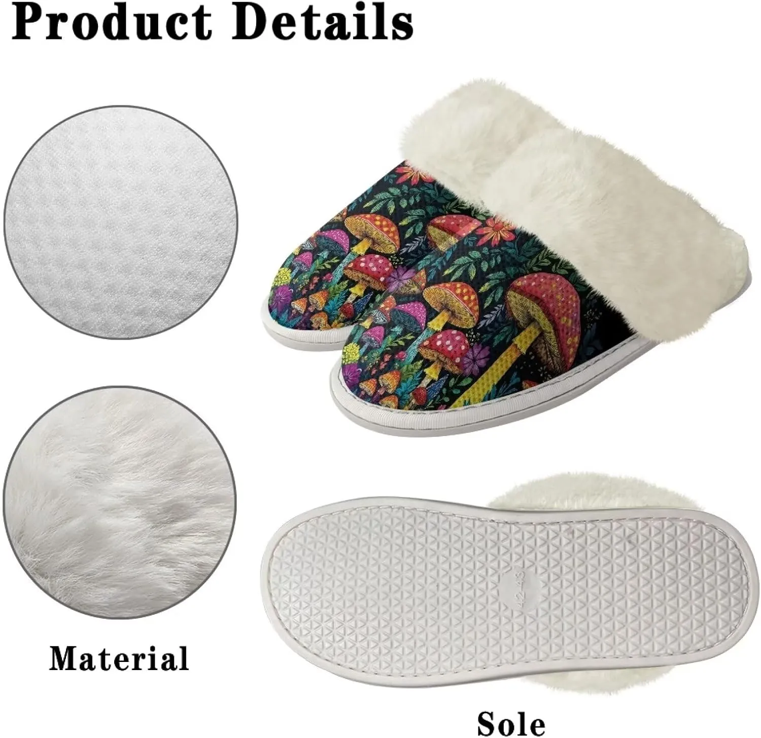Binienty Womans Slippers Mens Fuzzy House Slippers Memory Foam Winter Indoor Bedroom Shoes