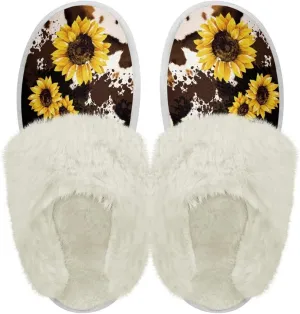 Binienty Womans Slippers Mens Fuzzy House Slippers Memory Foam Winter Indoor Bedroom Shoes