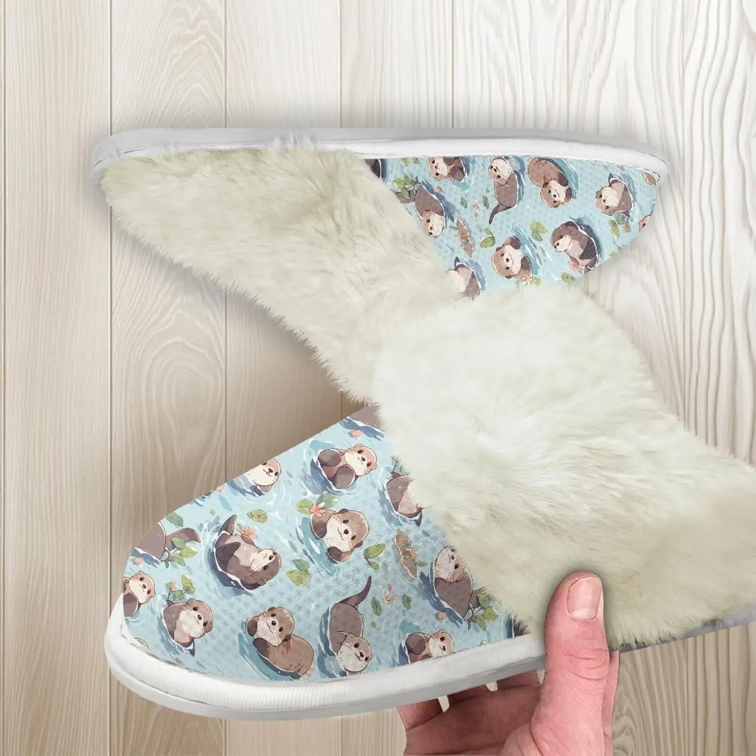 Binienty Women Fuzzy Slippers Slip On Slippers for Men Ladies Casual Winter Shoes Indoor