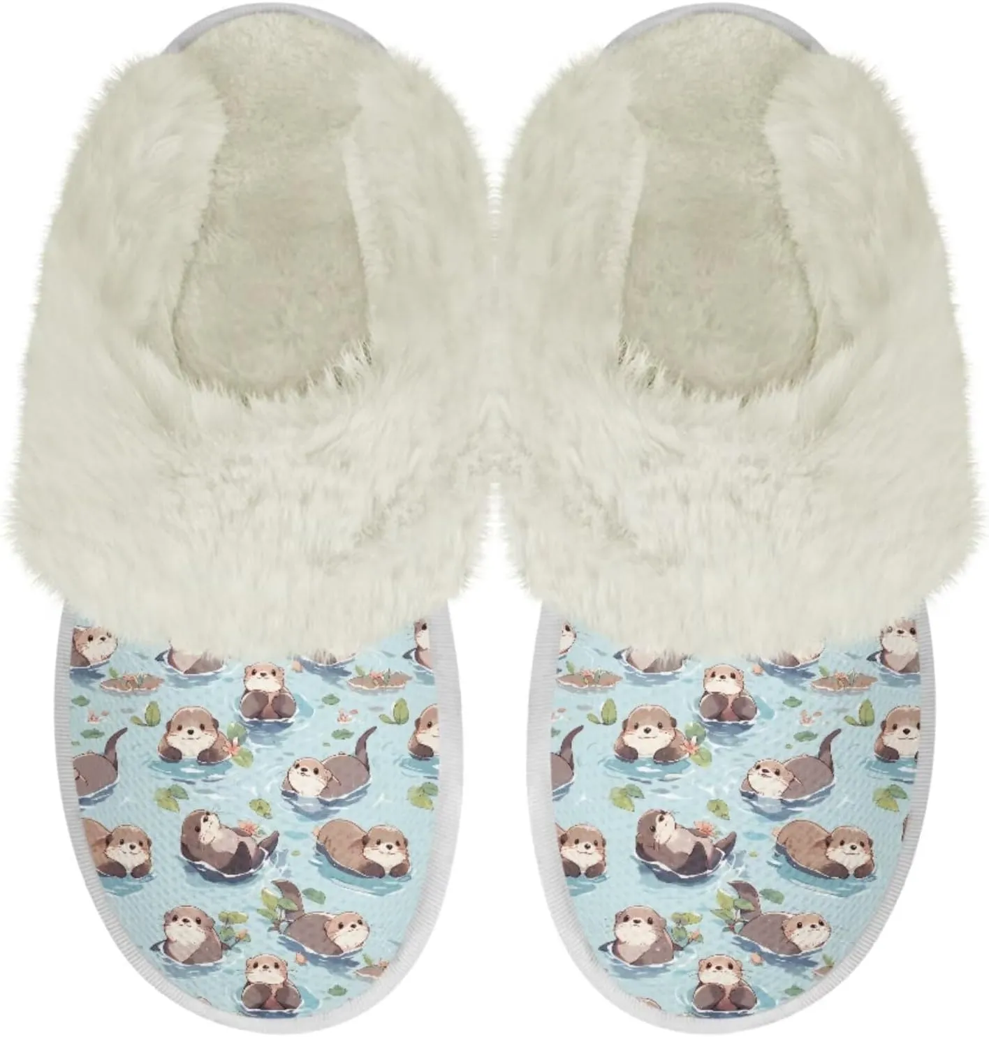 Binienty Women Fuzzy Slippers Slip On Slippers for Men Ladies Casual Winter Shoes Indoor