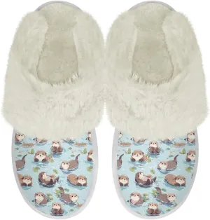 Binienty Women Fuzzy Slippers Slip On Slippers for Men Ladies Casual Winter Shoes Indoor