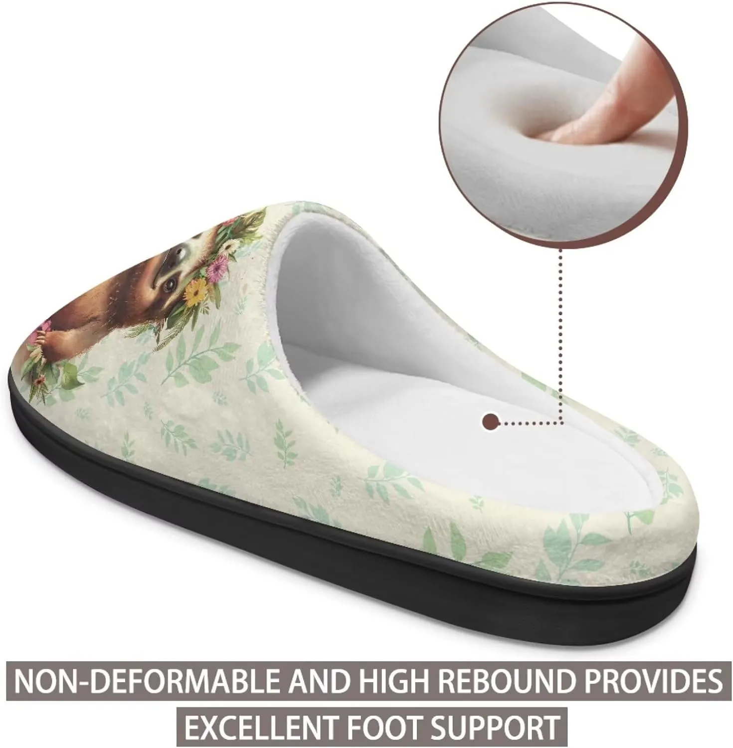 Binienty Womens Fuzzy House Slippers Indoor Shoes Memory Foam Insoles & Rubber Soles