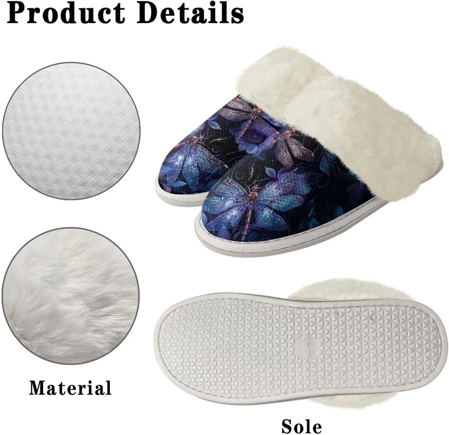 Binienty Women's Men's House Shoes Ultra Lightweight Fuzzy Winter Slippers