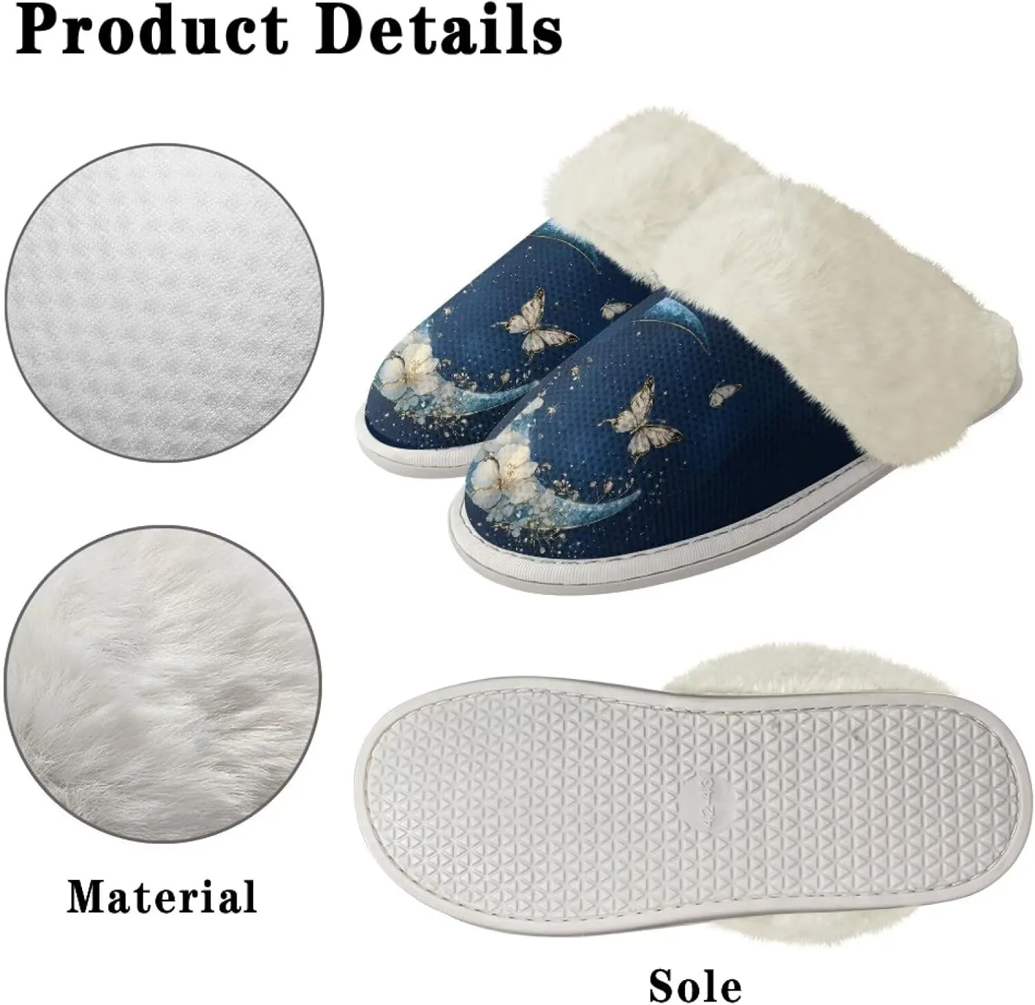 Binienty Women's Men's House Shoes Ultra Lightweight Fuzzy Winter Slippers