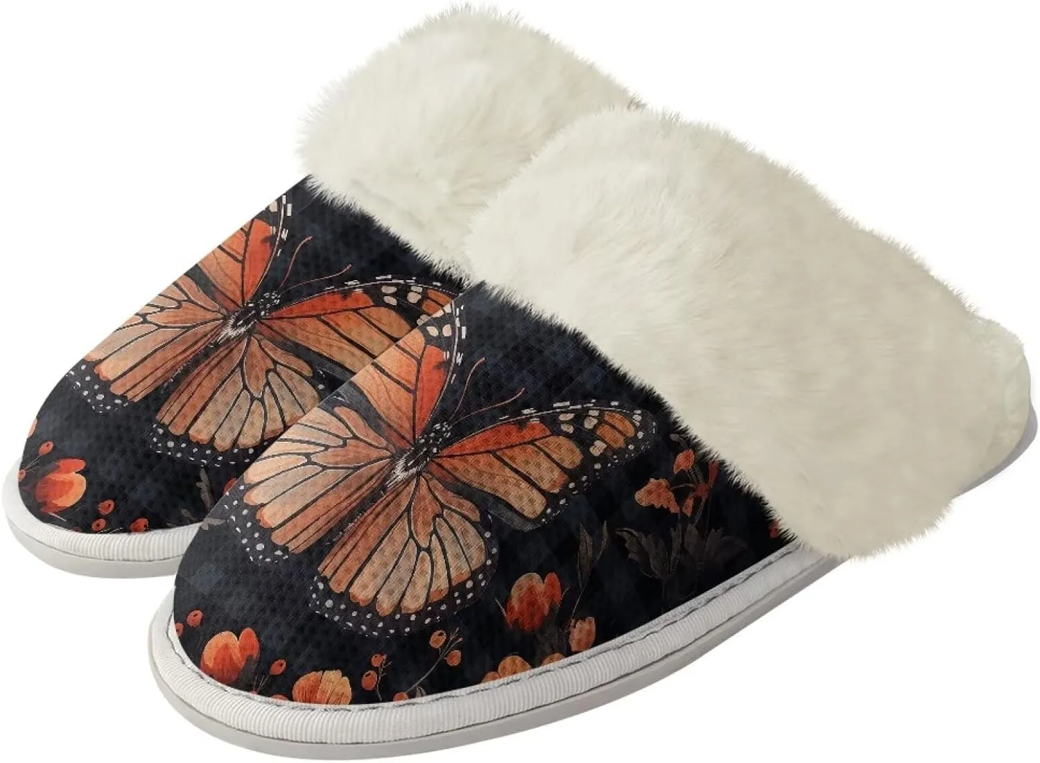 Binienty Women's Men's House Shoes Ultra Lightweight Fuzzy Winter Slippers