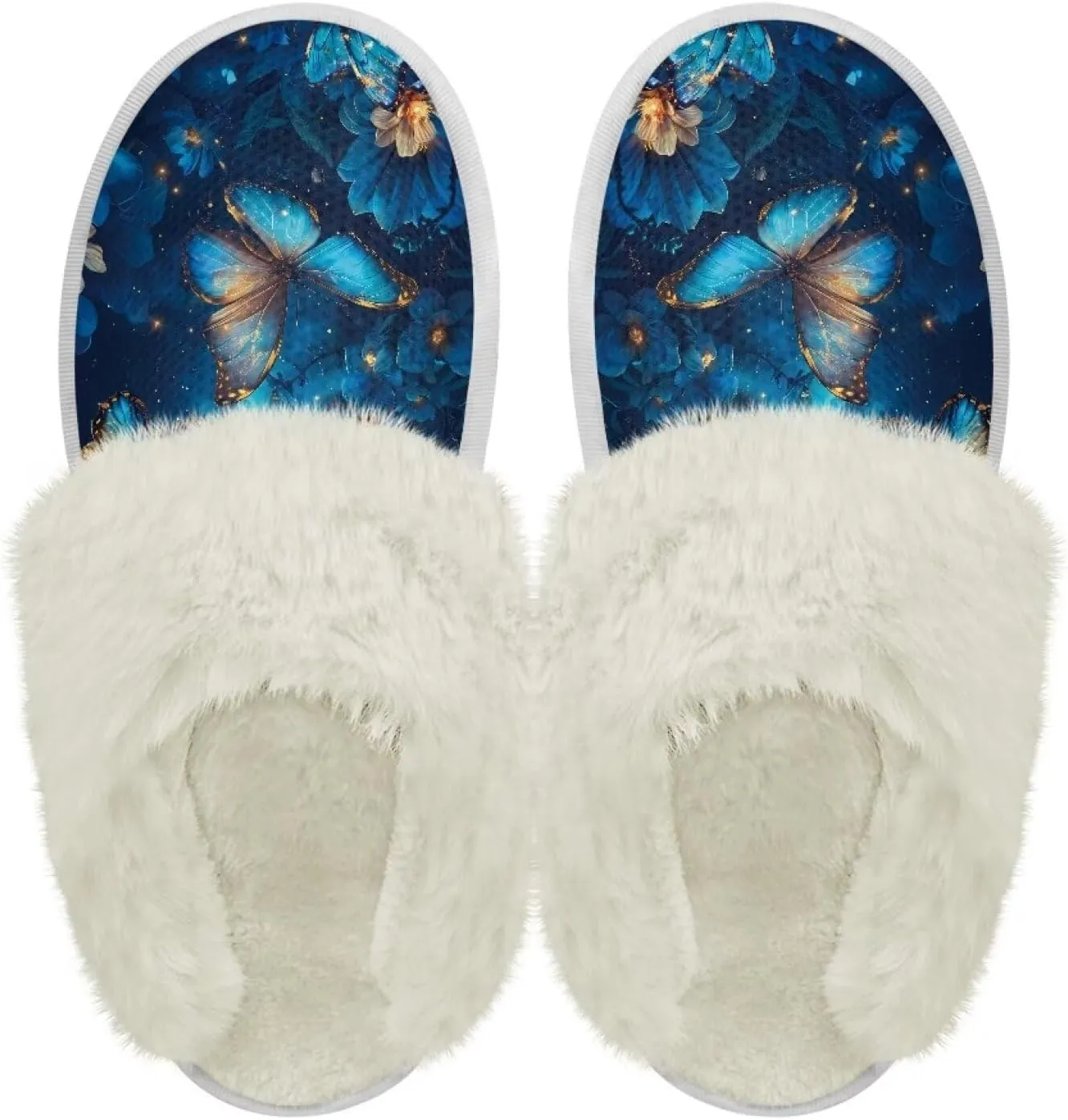 Binienty Women's Men's House Shoes Ultra Lightweight Fuzzy Winter Slippers
