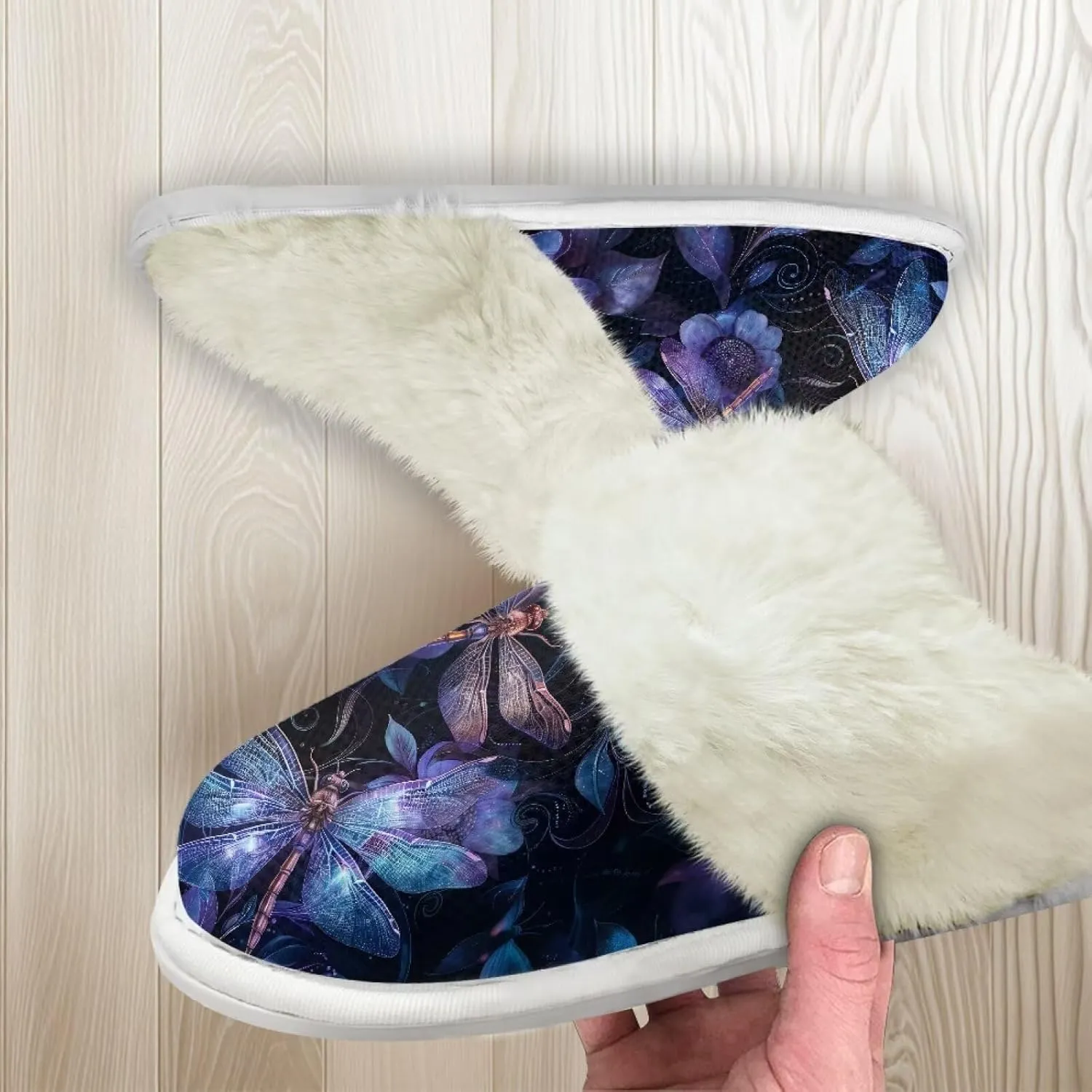 Binienty Women's Men's House Shoes Ultra Lightweight Fuzzy Winter Slippers