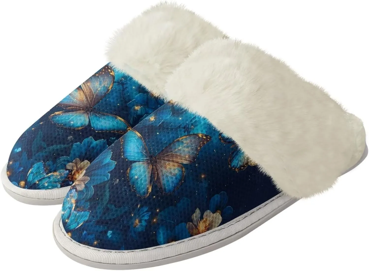 Binienty Women's Men's House Shoes Ultra Lightweight Fuzzy Winter Slippers