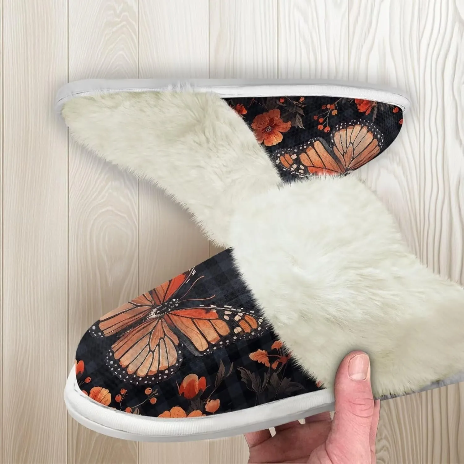 Binienty Women's Men's House Shoes Ultra Lightweight Fuzzy Winter Slippers