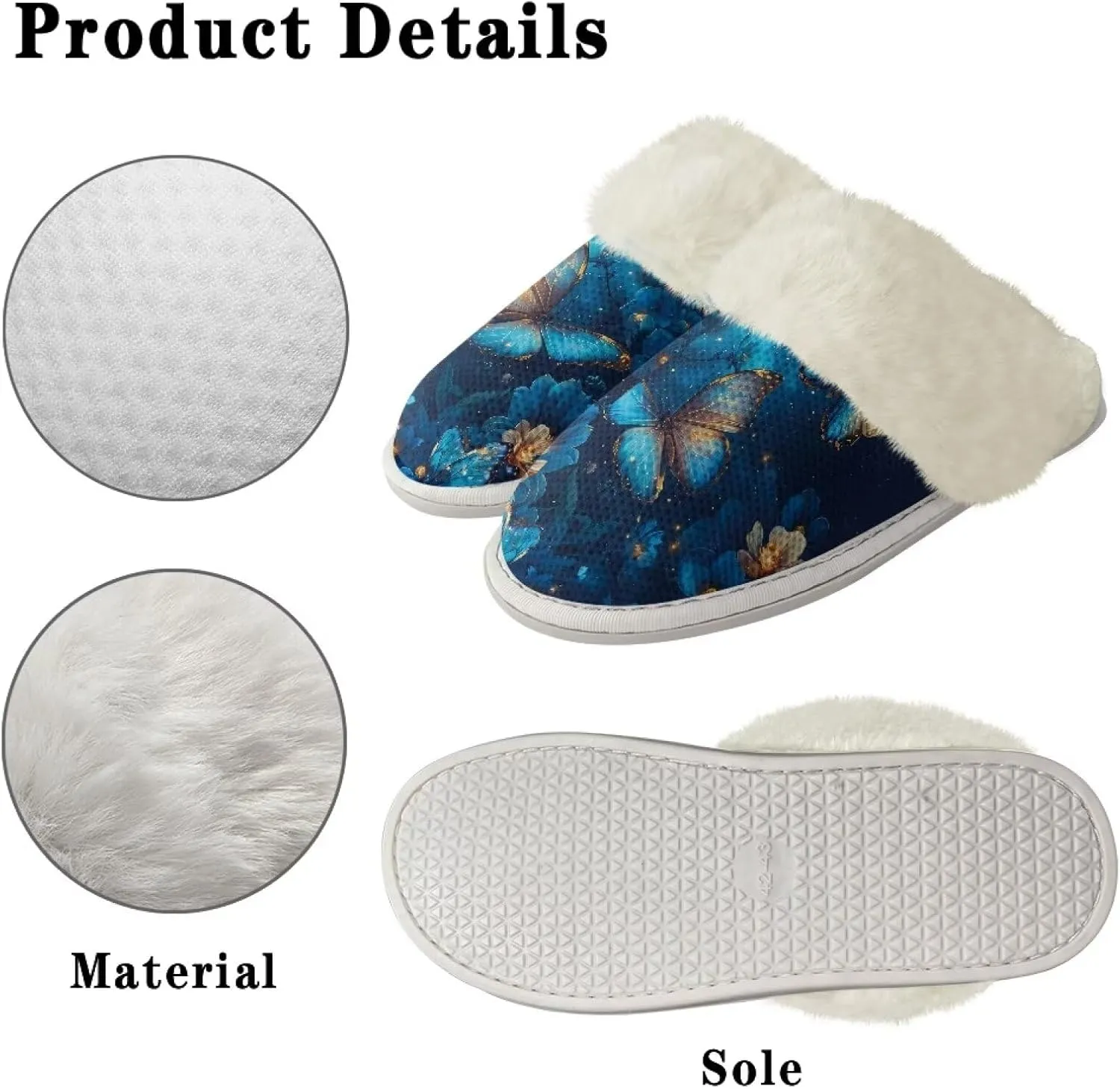 Binienty Women's Men's House Shoes Ultra Lightweight Fuzzy Winter Slippers