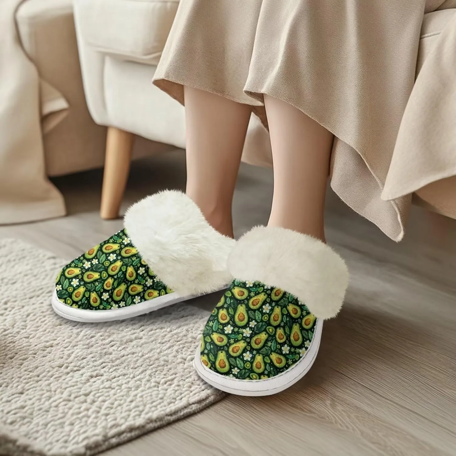 Binienty Womens Slippers Fuzzy Winter Slippers Soft Warm Bedroom Shoes Non-Slip