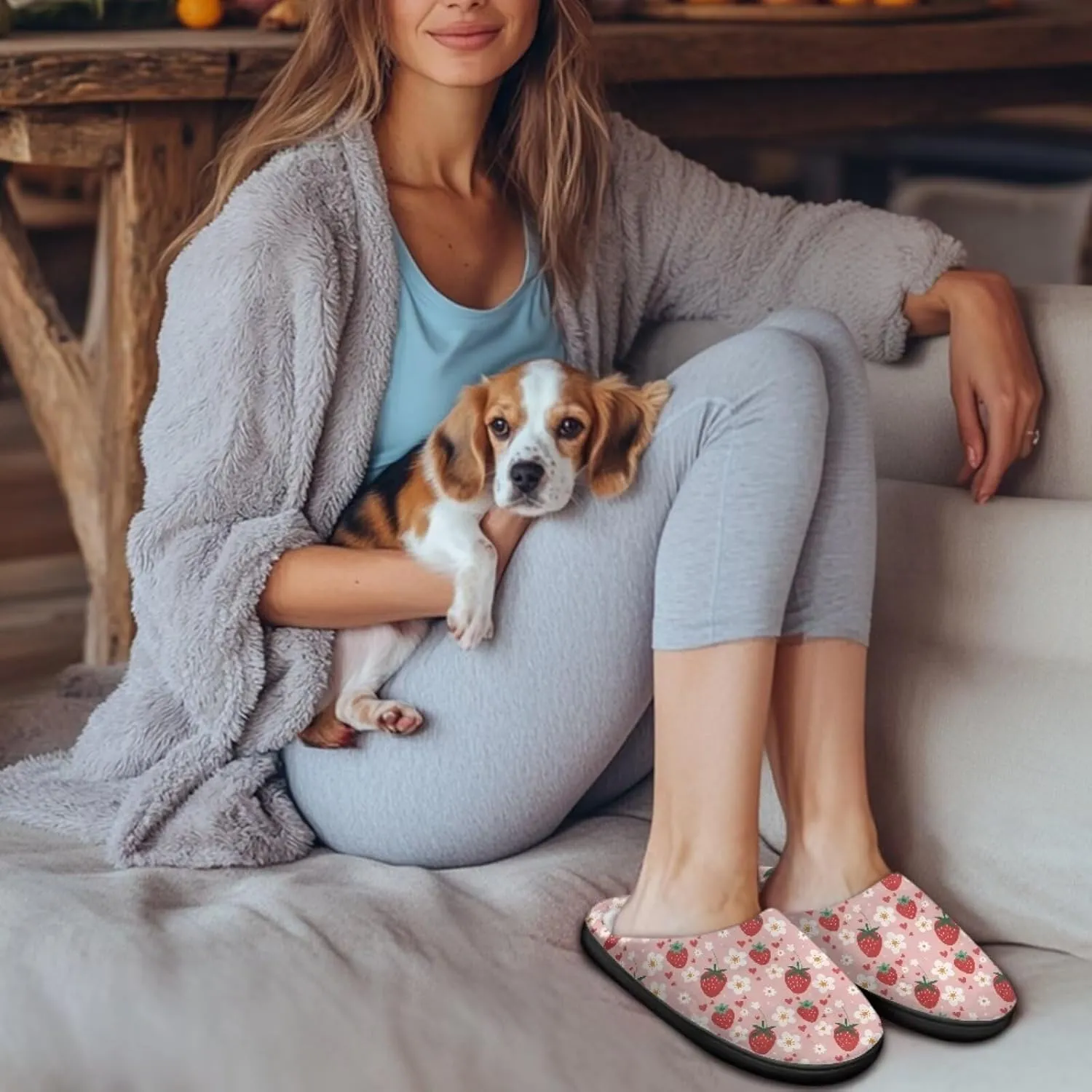 Binienty Womens Slippers Winter Warm with Memory Foam Fluffy House Shoes Indoor Bedroom