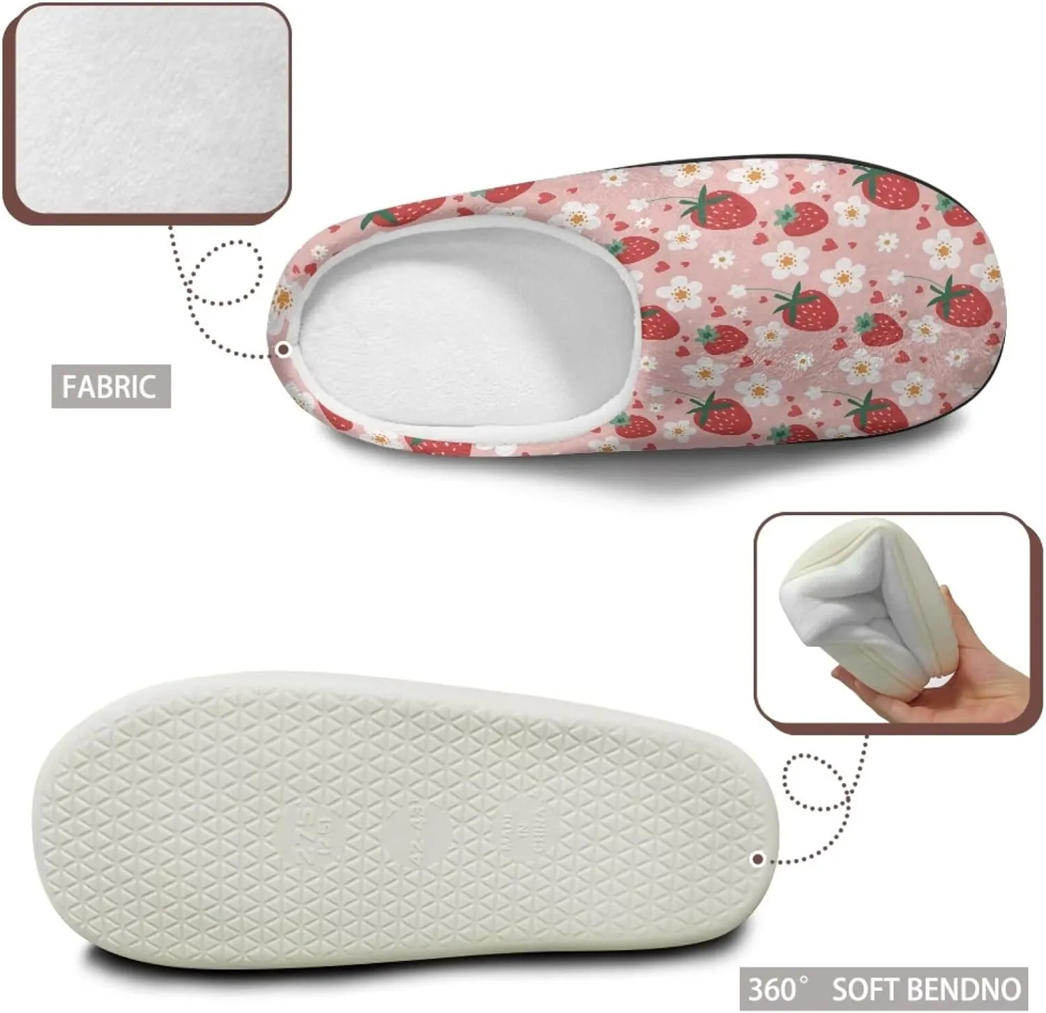 Binienty Womens Slippers Winter Warm with Memory Foam Fluffy House Shoes Indoor Bedroom