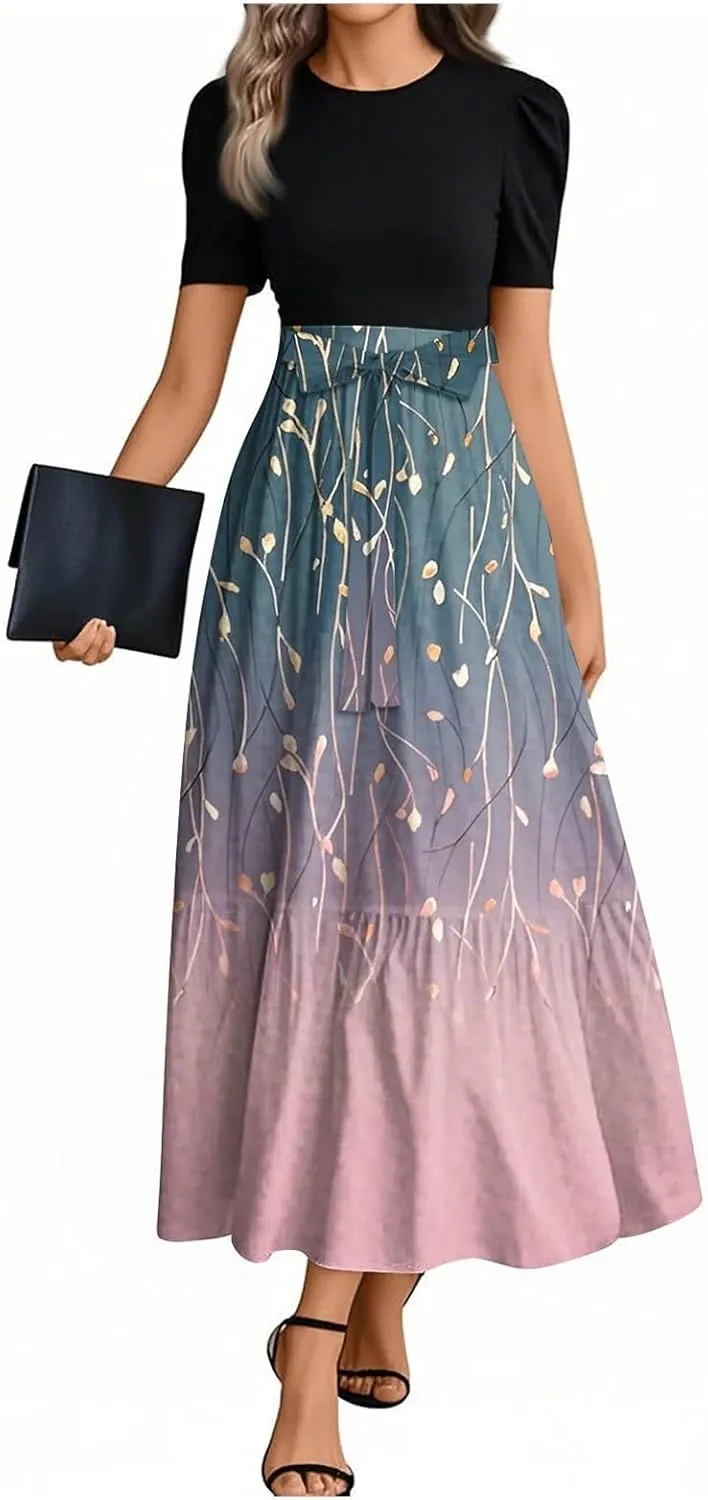 Boho Maxi Dresses for Women 2025, High Waisted Casual Trendy Summer Dresses Beach Vacation Womens Sundresses