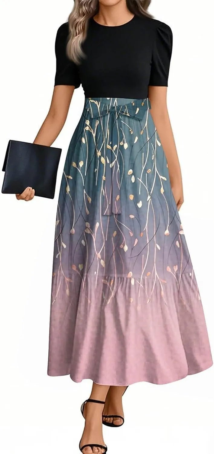 Boho Maxi Dresses for Women 2025, High Waisted Casual Trendy Summer Dresses Beach Vacation Womens Sundresses
