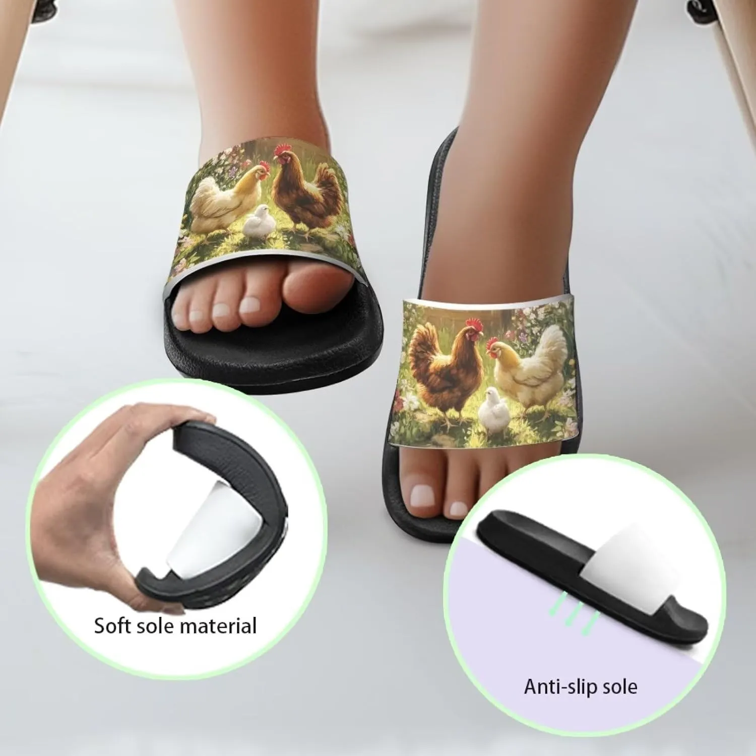 Boy & Girls Slide Sandals Kids Shower Shoes Non Slip Summer Slippers Beach Sandals