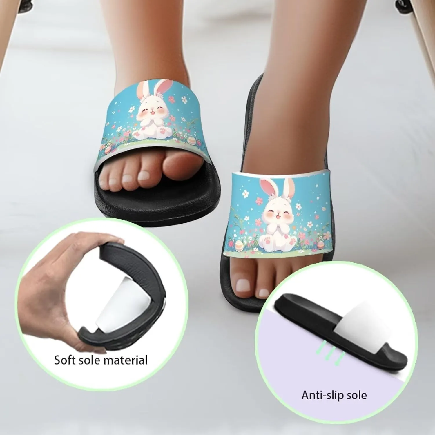 Boy & Girls Slide Sandals Kids Shower Shoes Non Slip Summer Slippers Beach Sandals