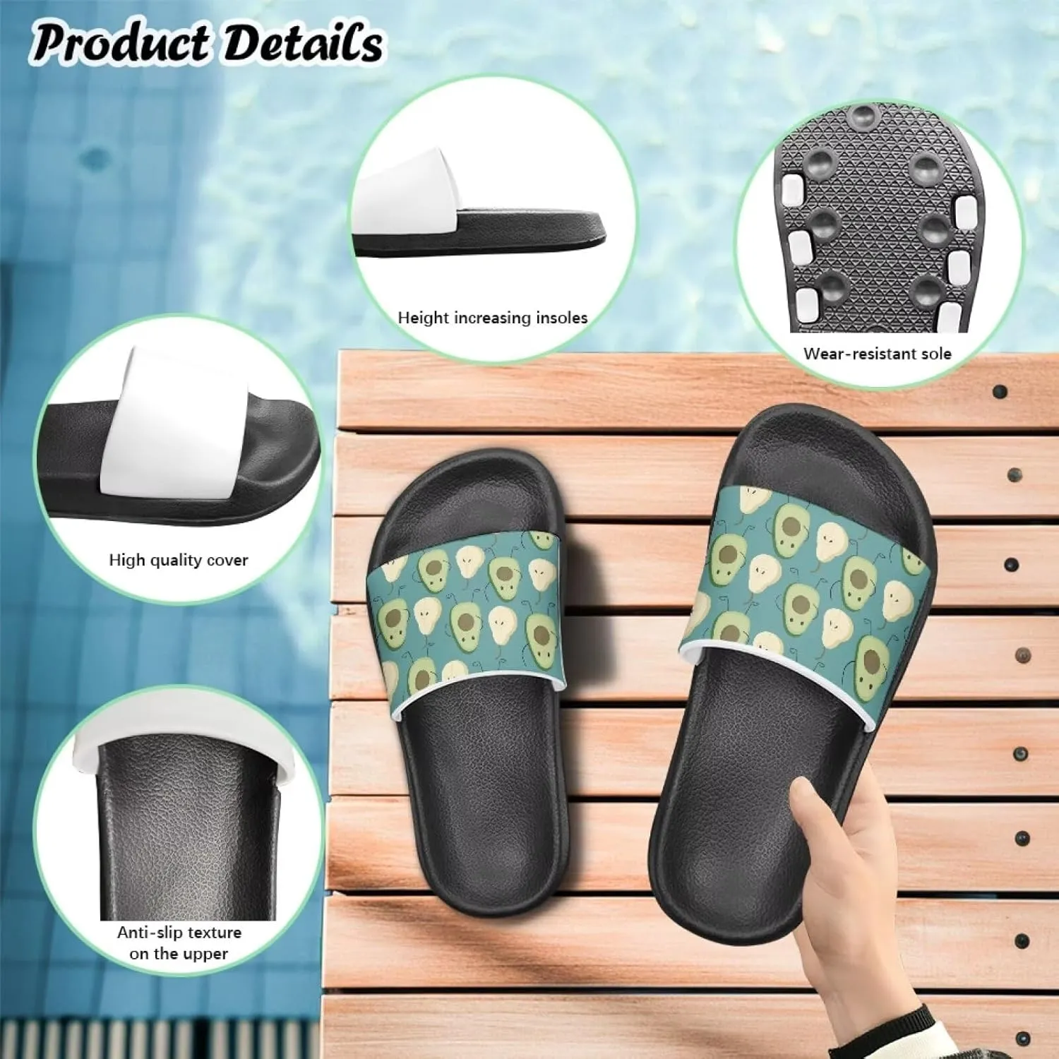 Boy & Girls Slide Sandals Summer Shoes Kids Shower Slippers Non Slip Girls Sandals