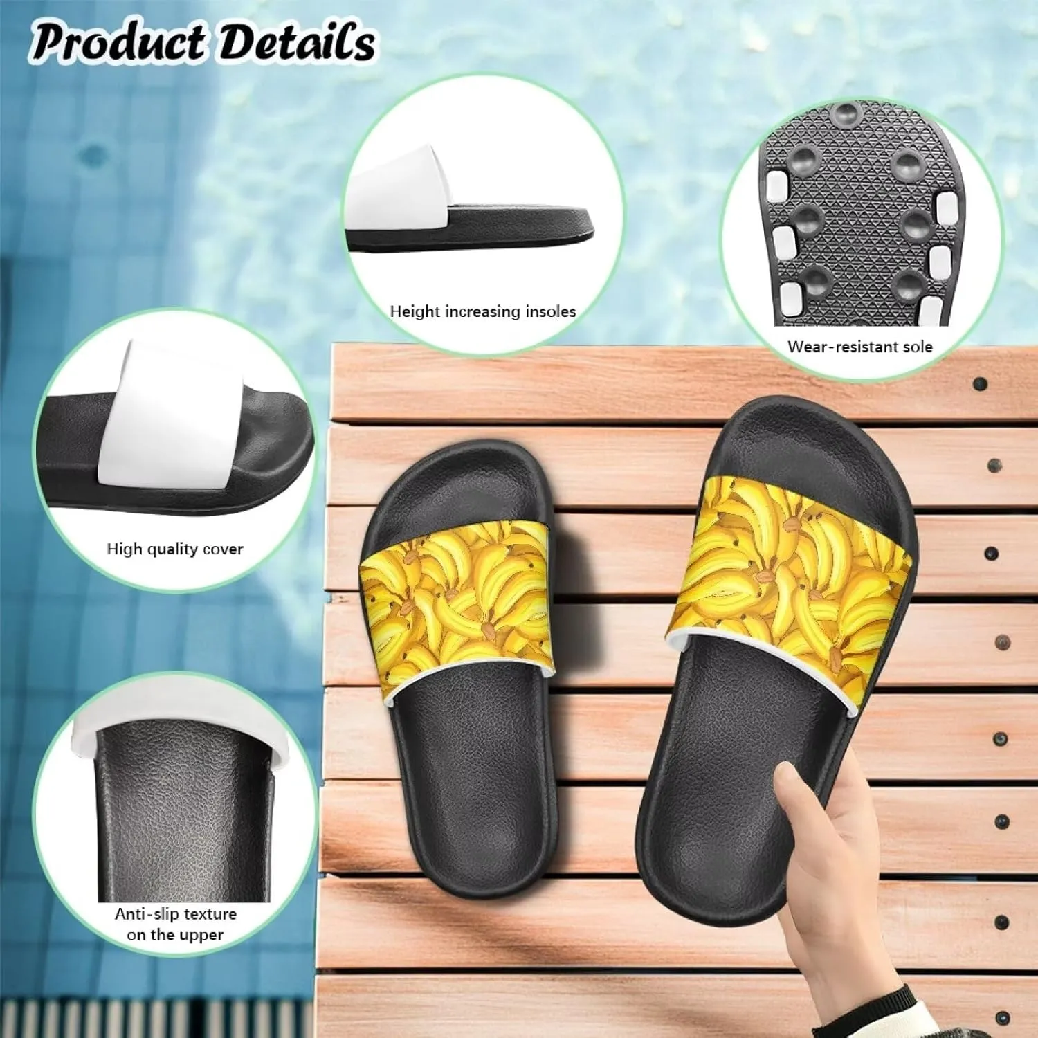 Boy & Girls Slide Sandals Summer Shoes Kids Shower Slippers Non Slip Girls Sandals