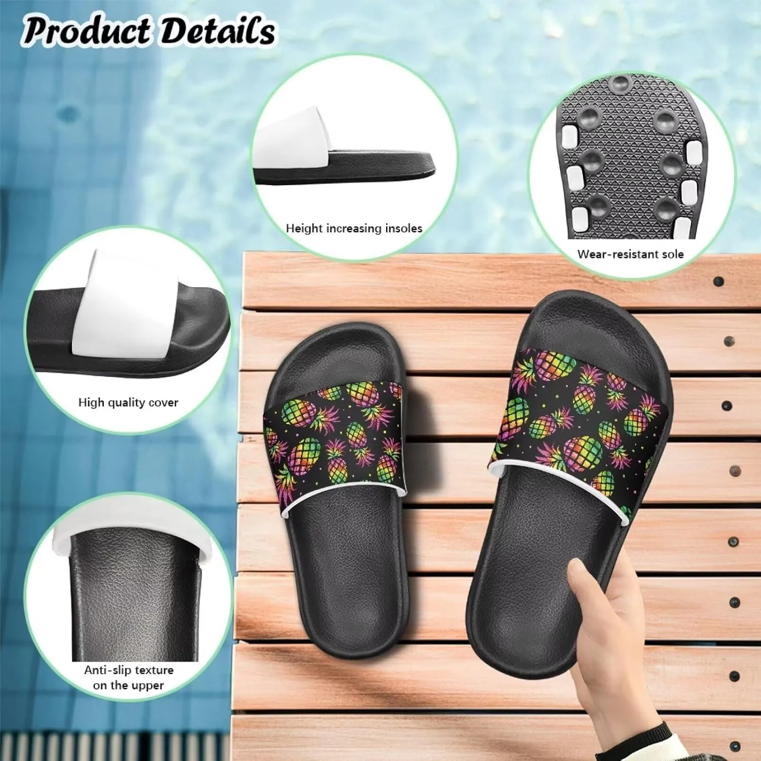 Boy & Girls Slide Sandals Summer Shoes Kids Shower Slippers Non Slip Girls Sandals