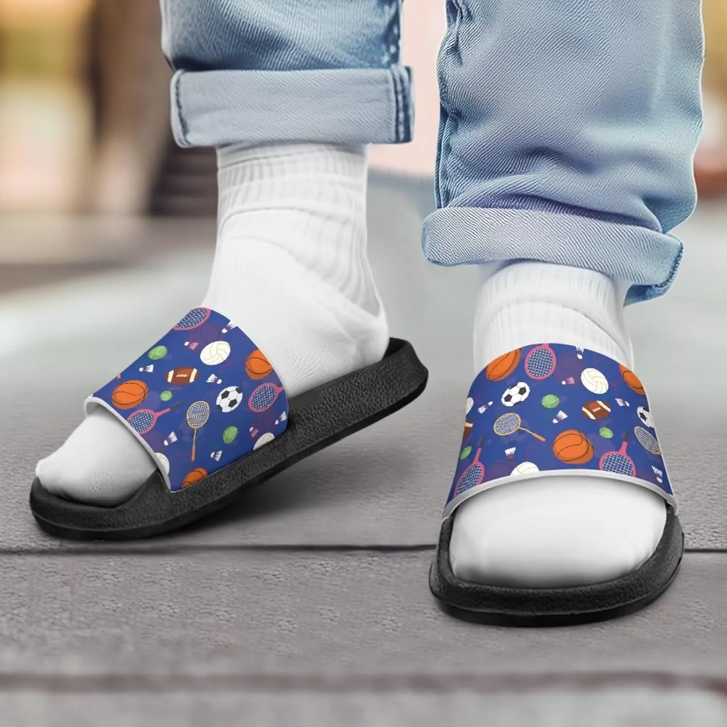 Boys Slides Non-slip Toddler Boys Cute Shower Slippers Toddler Flip Flops Beach Pool Sandals Play Family Gatherings Outdoor