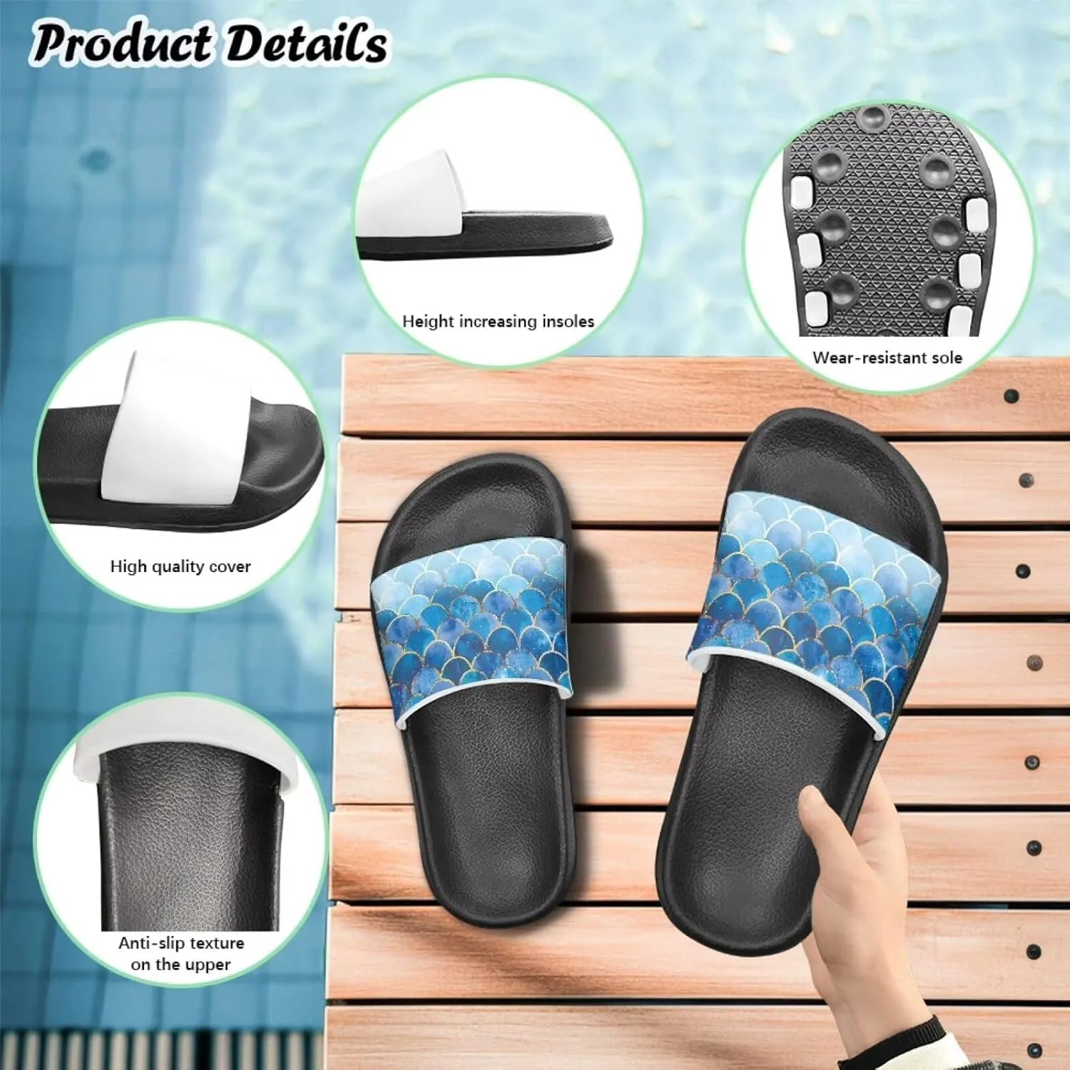 Boys Slides Non-slip Toddler Boys Cute Shower Slippers Toddler Flip Flops Beach Pool Sandals Play Family Gatherings Outdoor