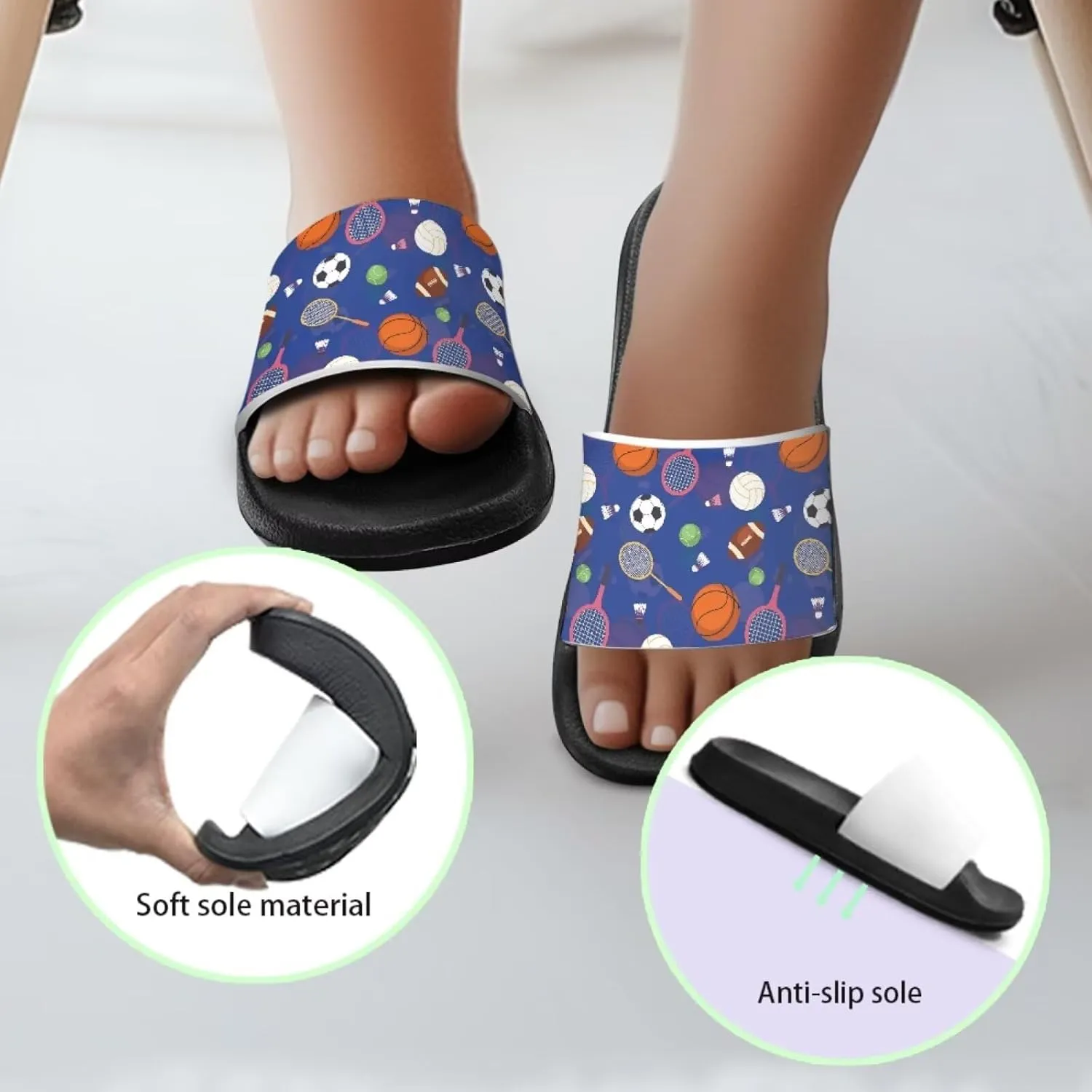 Boys Slides Non-slip Toddler Boys Cute Shower Slippers Toddler Flip Flops Beach Pool Sandals Play Family Gatherings Outdoor