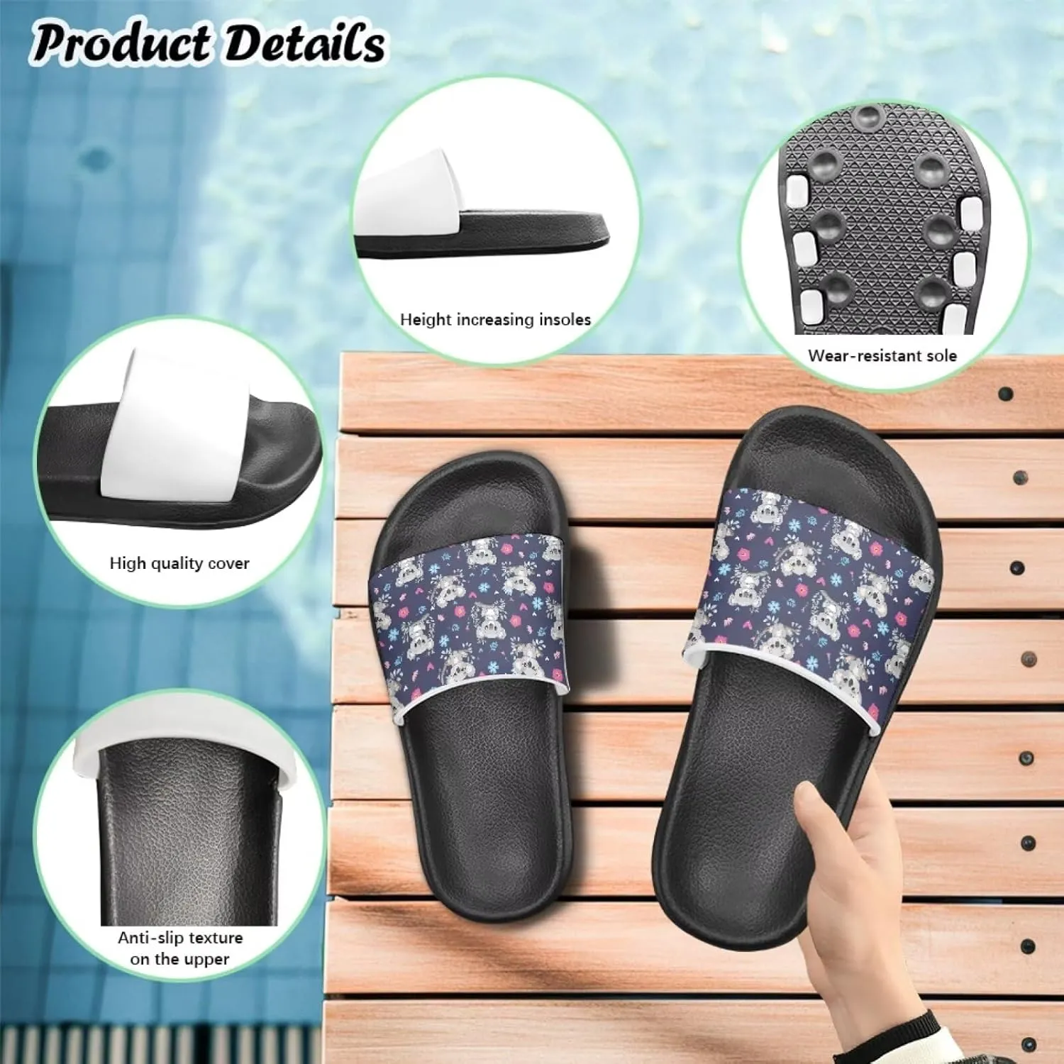 Boys Slides Non-slip Toddler Boys Cute Shower Slippers Toddler Flip Flops Beach Pool Sandals Play Family Gatherings Outdoor