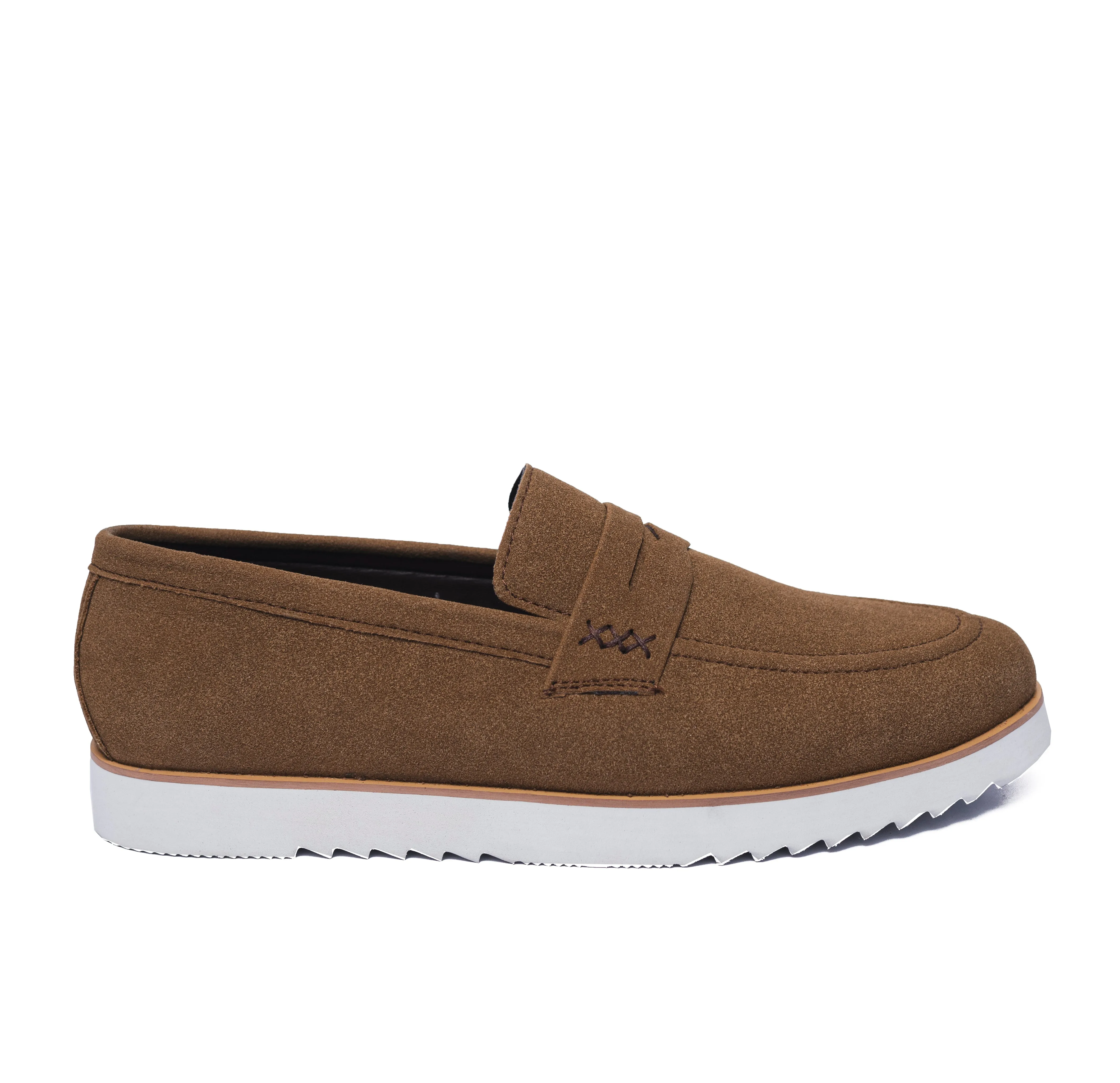 Brown Suede Penny Strap