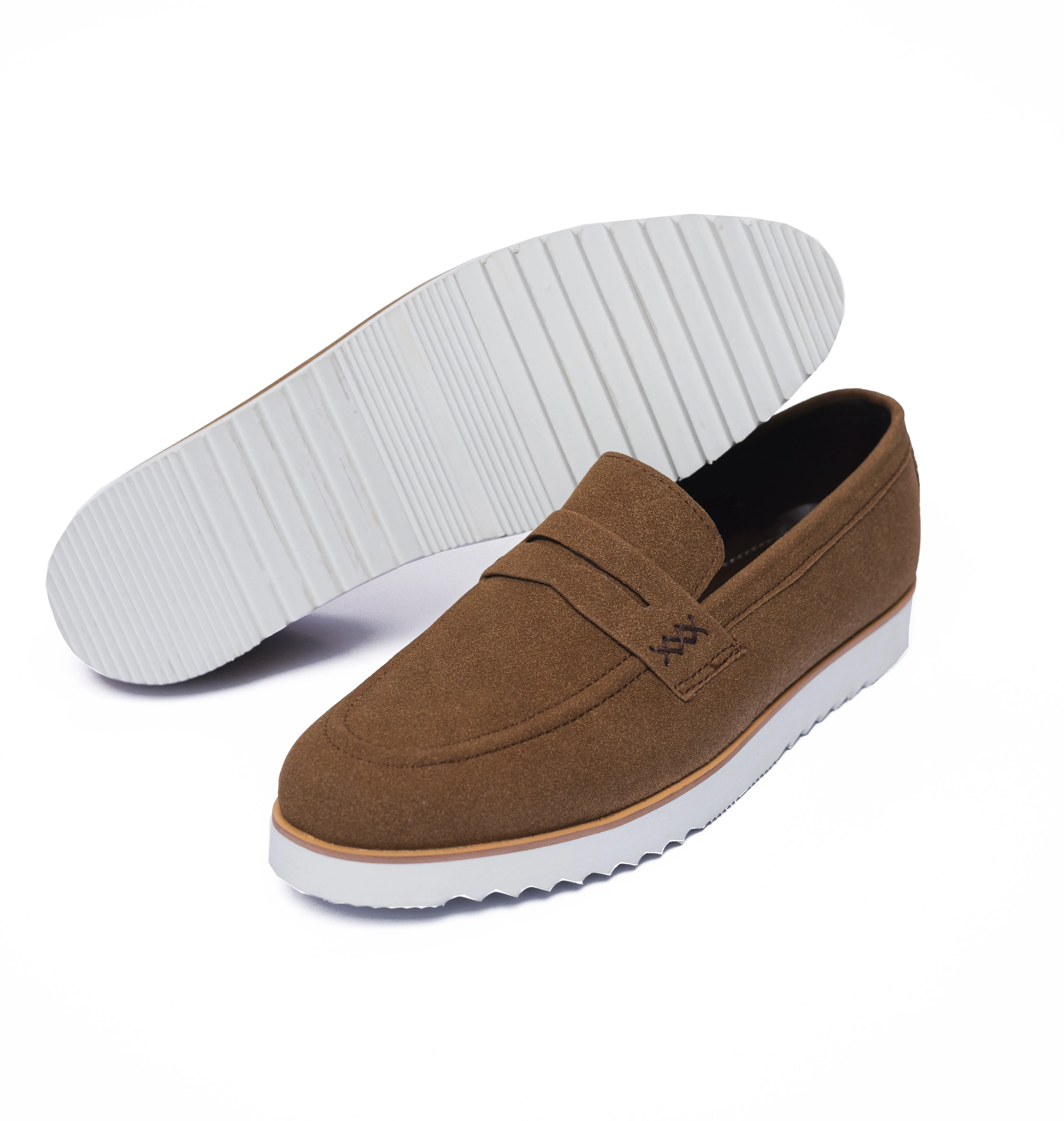 Brown Suede Penny Strap