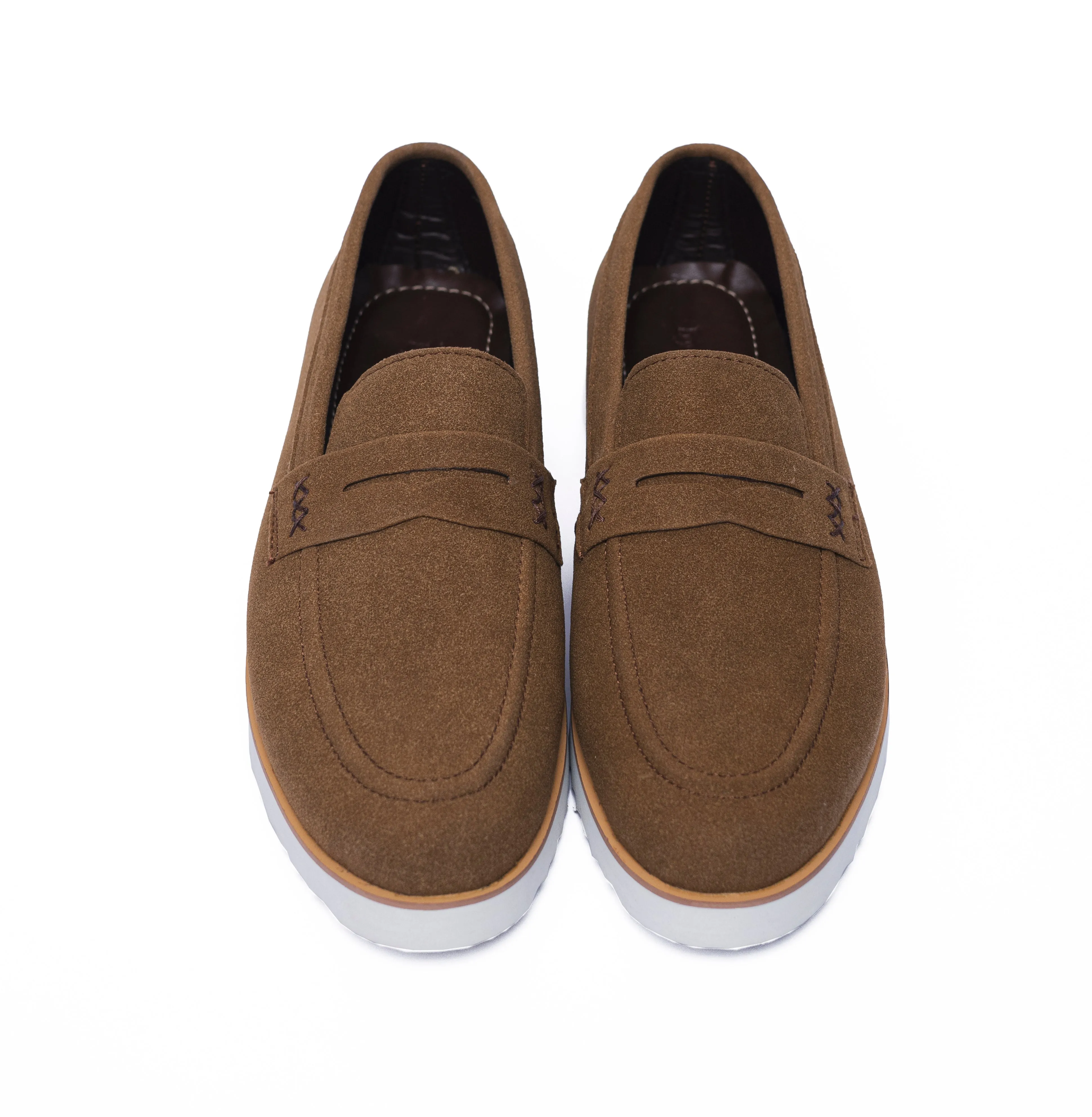 Brown Suede Penny Strap