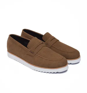 Brown Suede Penny Strap