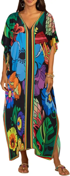 Bsubseach Women Plus Size Kaftan Dress Swimsuit Cover Up Caftan Maxi Beach Dresses Cover Ups