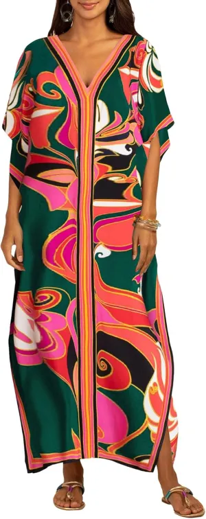 Bsubseach Women Plus Size Kaftan Dress Swimsuit Cover Up Caftan Maxi Beach Dresses Cover Ups