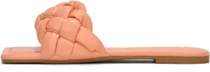 Cape Robbin Women's Square-Toe Braided Sandals - Flat Woven Slip-On Mules (Vagabond)