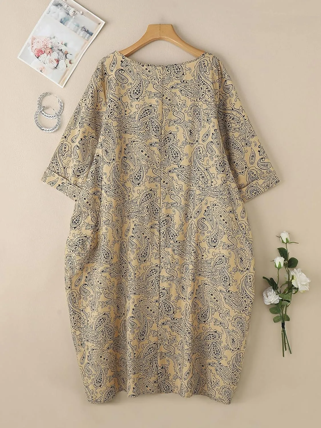 Celmia Autumn Solid Loose Long Maxi Dress Cotton Caftan